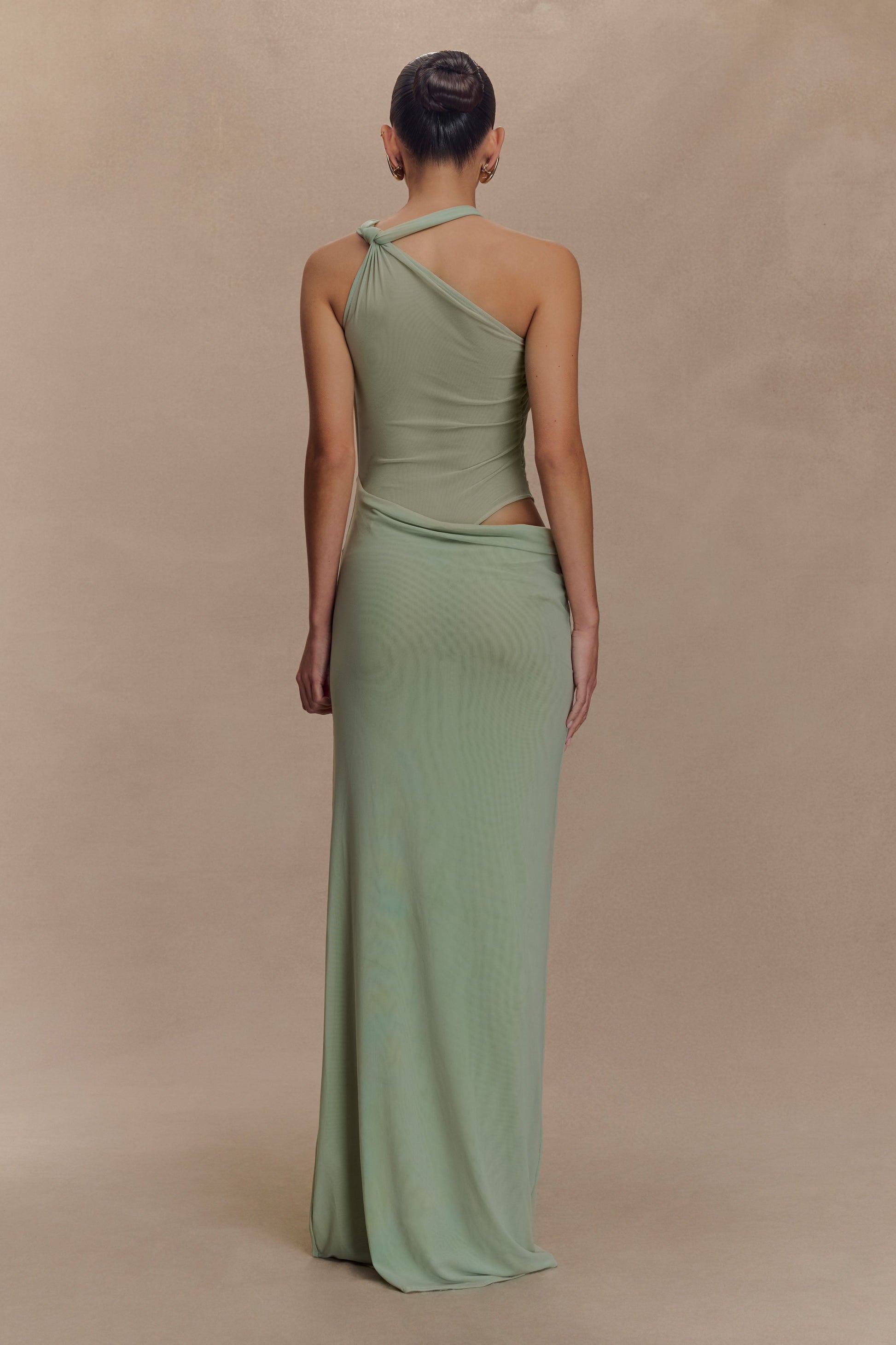 field day mesh dress Edwina Knotted Mesh Maxi Dress / Sage | MESHKI