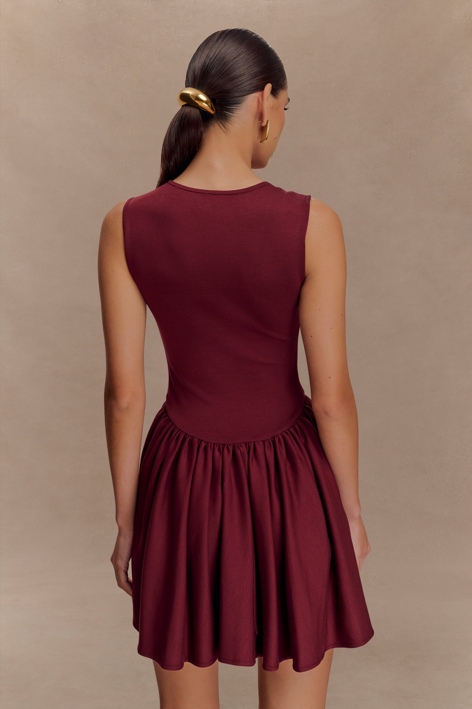 Sharon Scuba Jersey Mini Dress / Wine | MESHKI | M Sharon Scuba Jersey Mini Dress / Wine | MESHKI | M