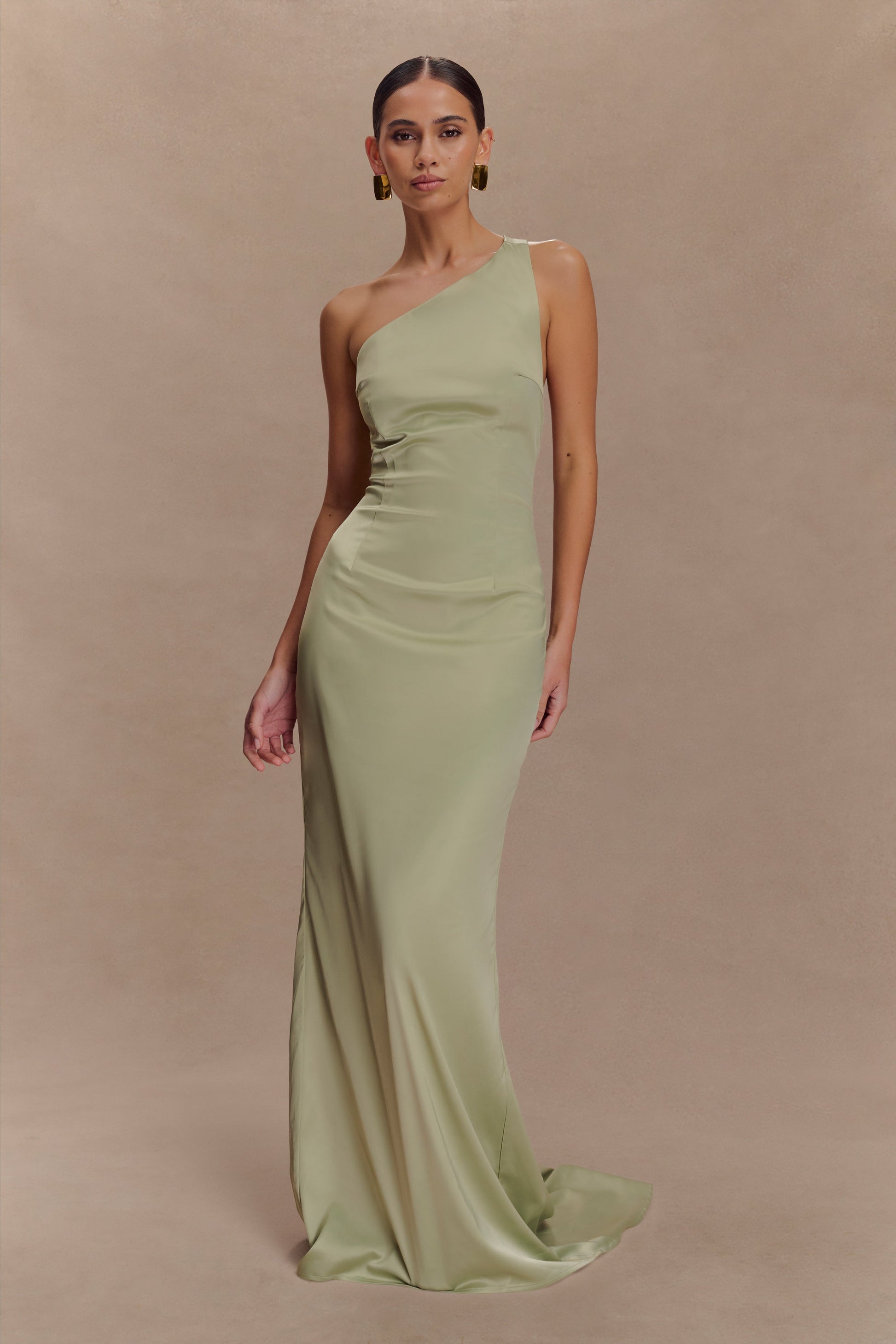 Harper One Shoulder Gown / Sage | MESHKI | XL Harper One Shoulder Gown / Sage | MESHKI | XL