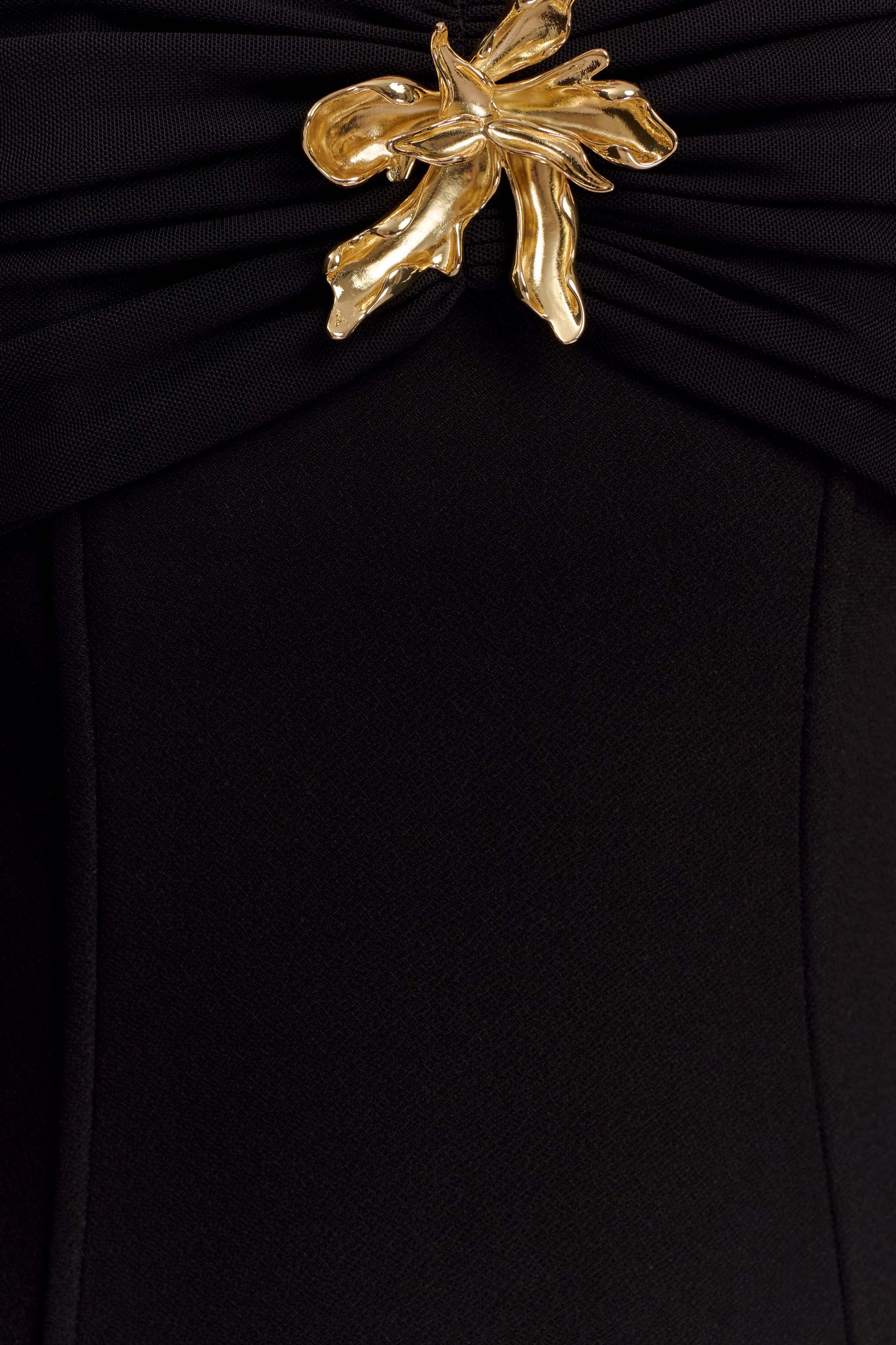 Kellie Off Shoulder Crepe Maxi Dress - Black #7