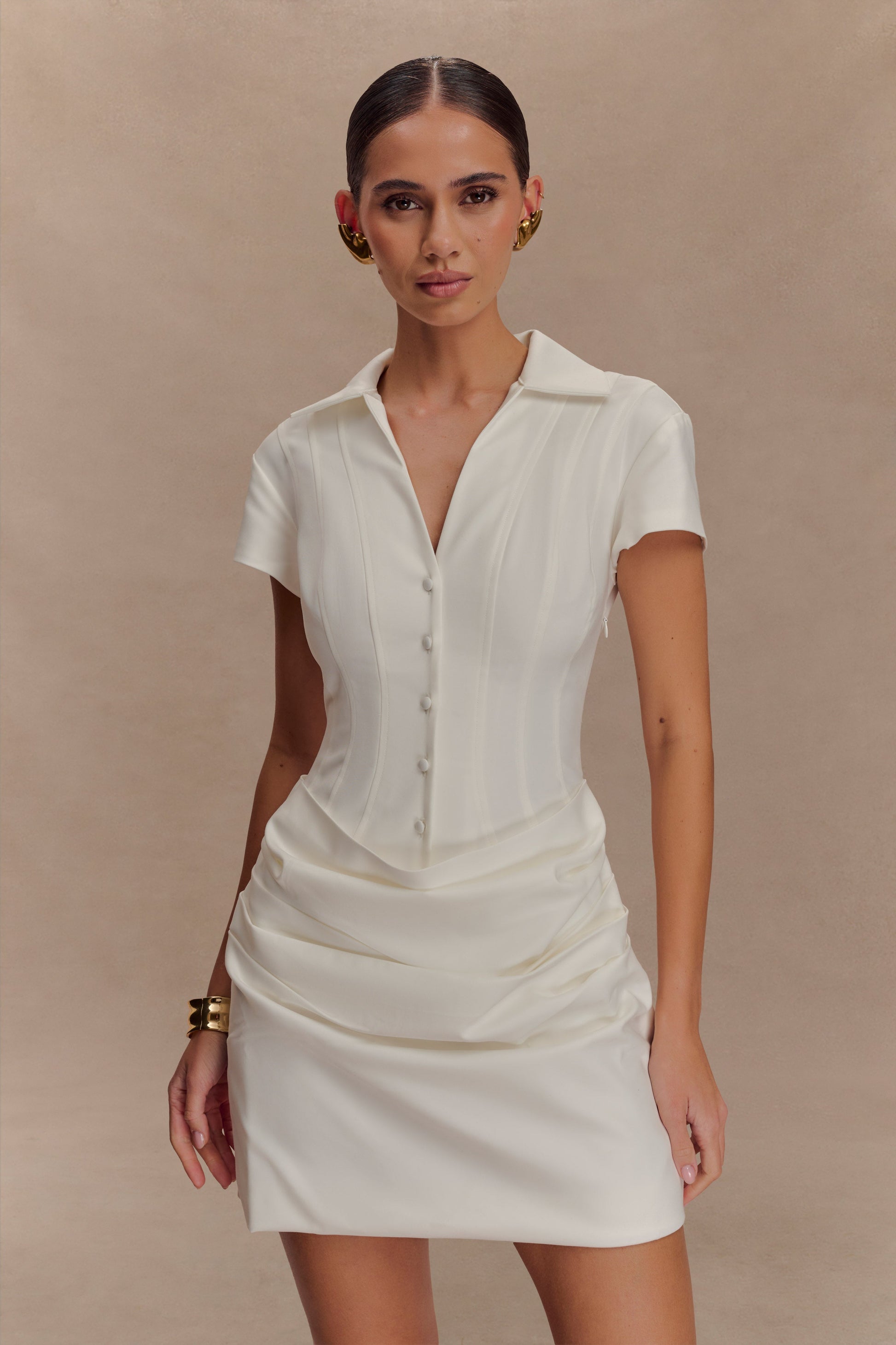 cotton mini dress with sleeves LoveShackFancy - Rosamina Cotton Long Sleeve Mini Dress