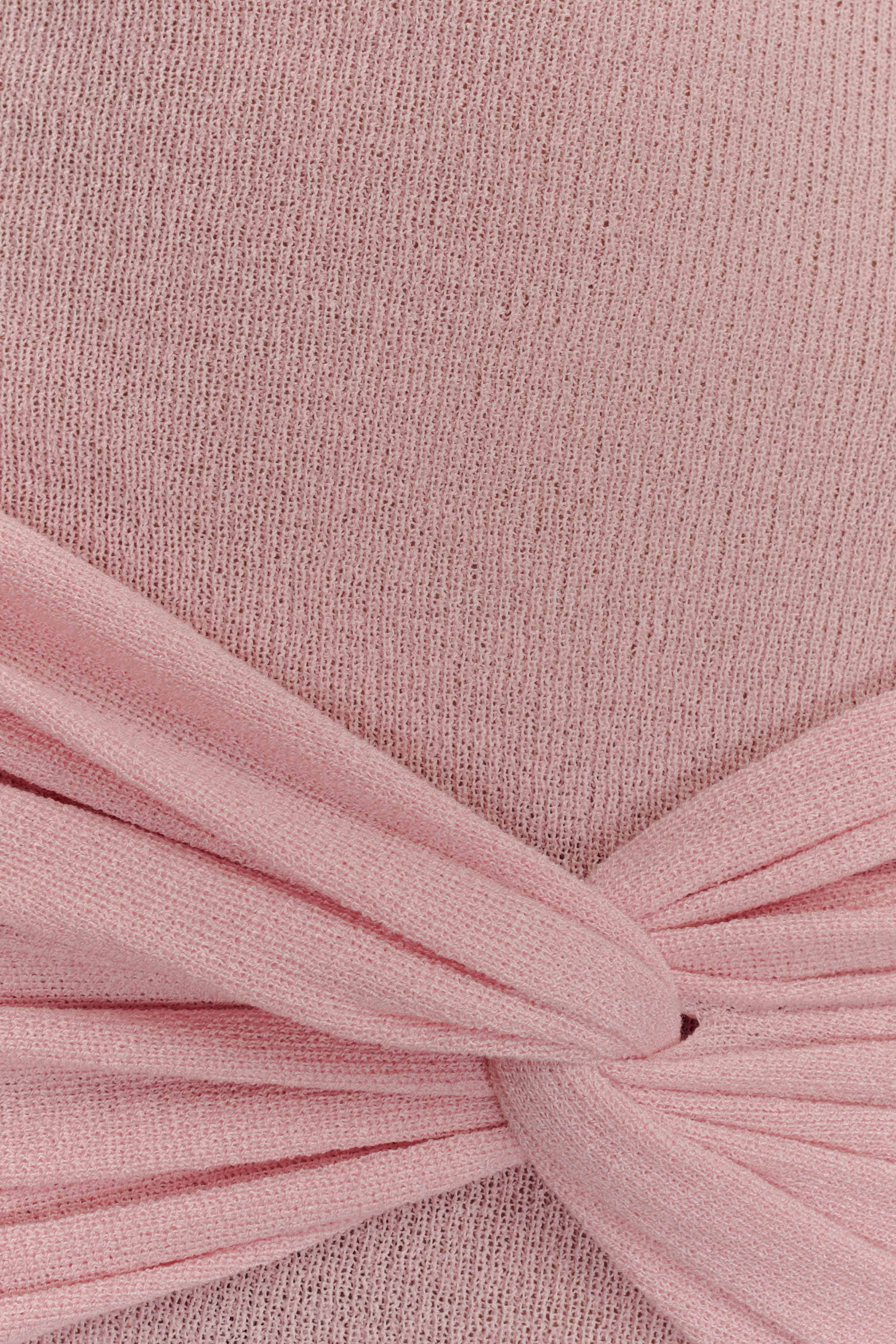 Laurie Twist Knit Mini Dress - Baby Pink | MESHKI US