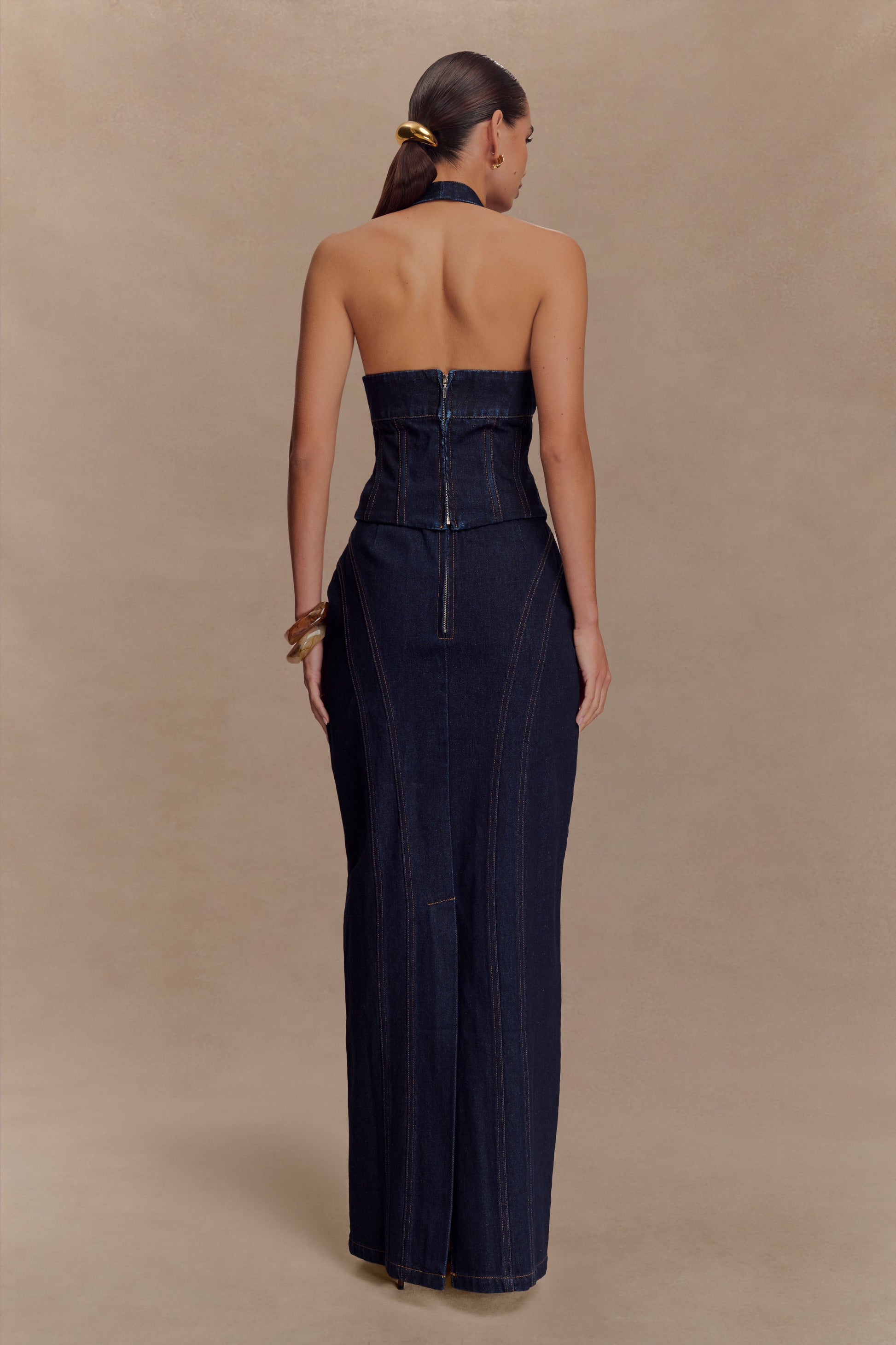 Alma Denim Maxi Skirt - Indigo Blue #2