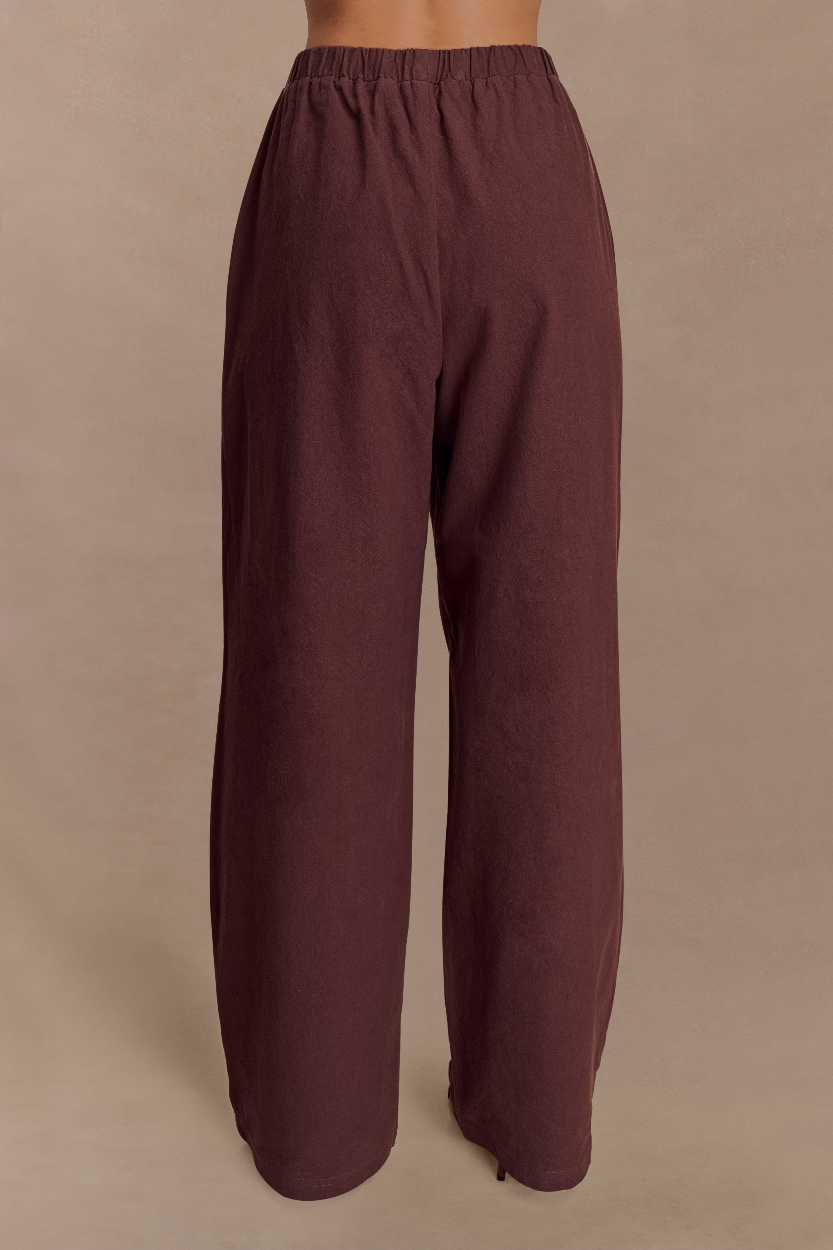 Janayia Cotton Wide Leg Pants - Dark Espresso | MESHKI US