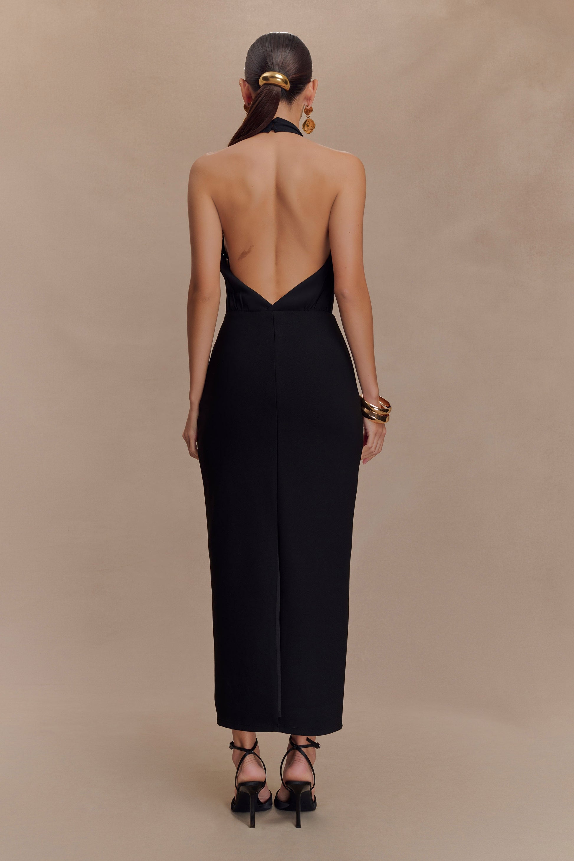 Mierah Halter Midi Dress / Black | MESHKI | XS Mierah Halter Midi Dress / Black | MESHKI | XS