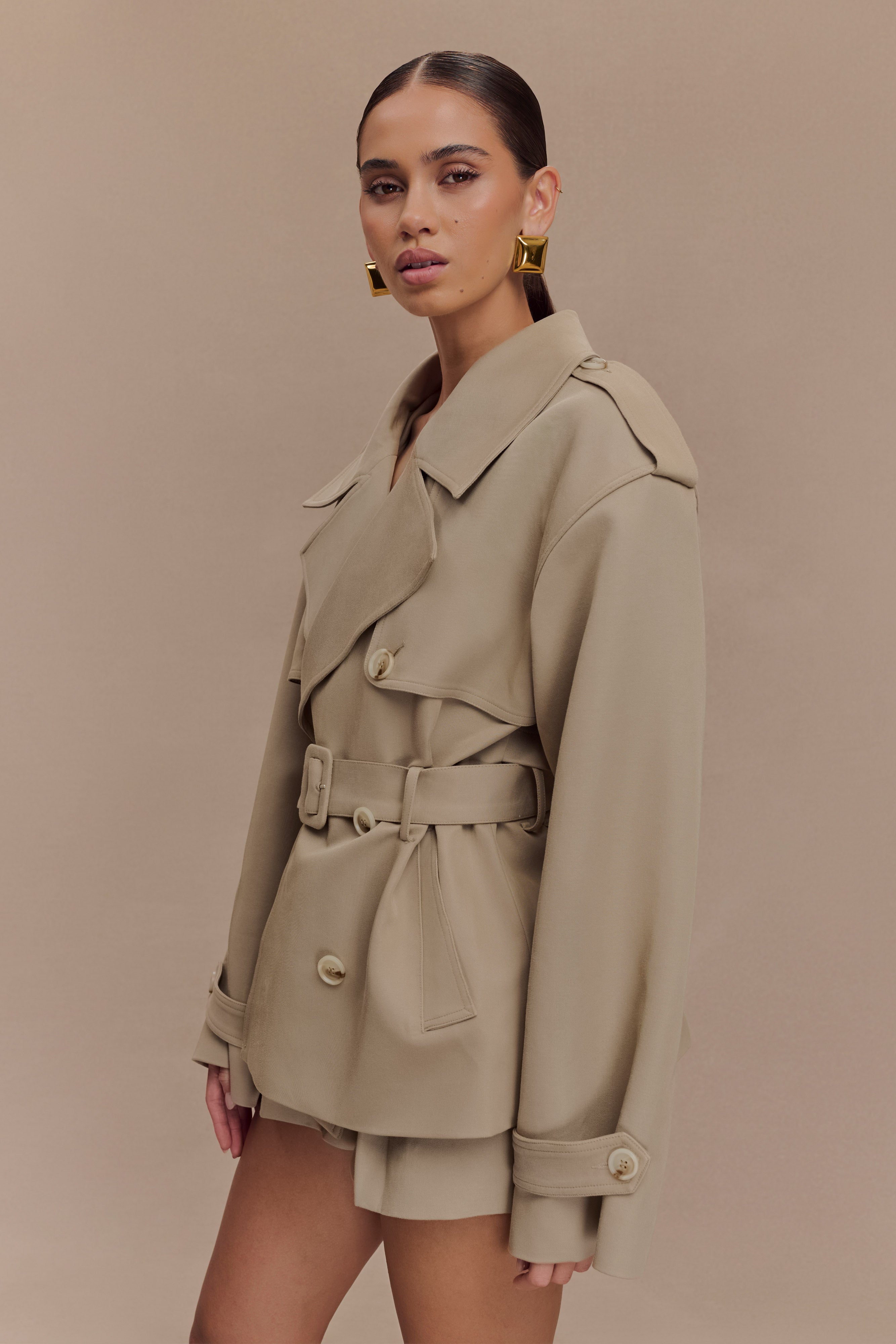 ジャケット・アウター gypsohila Short Trench Coat Beige gypsohila Short Trench Coat Beige