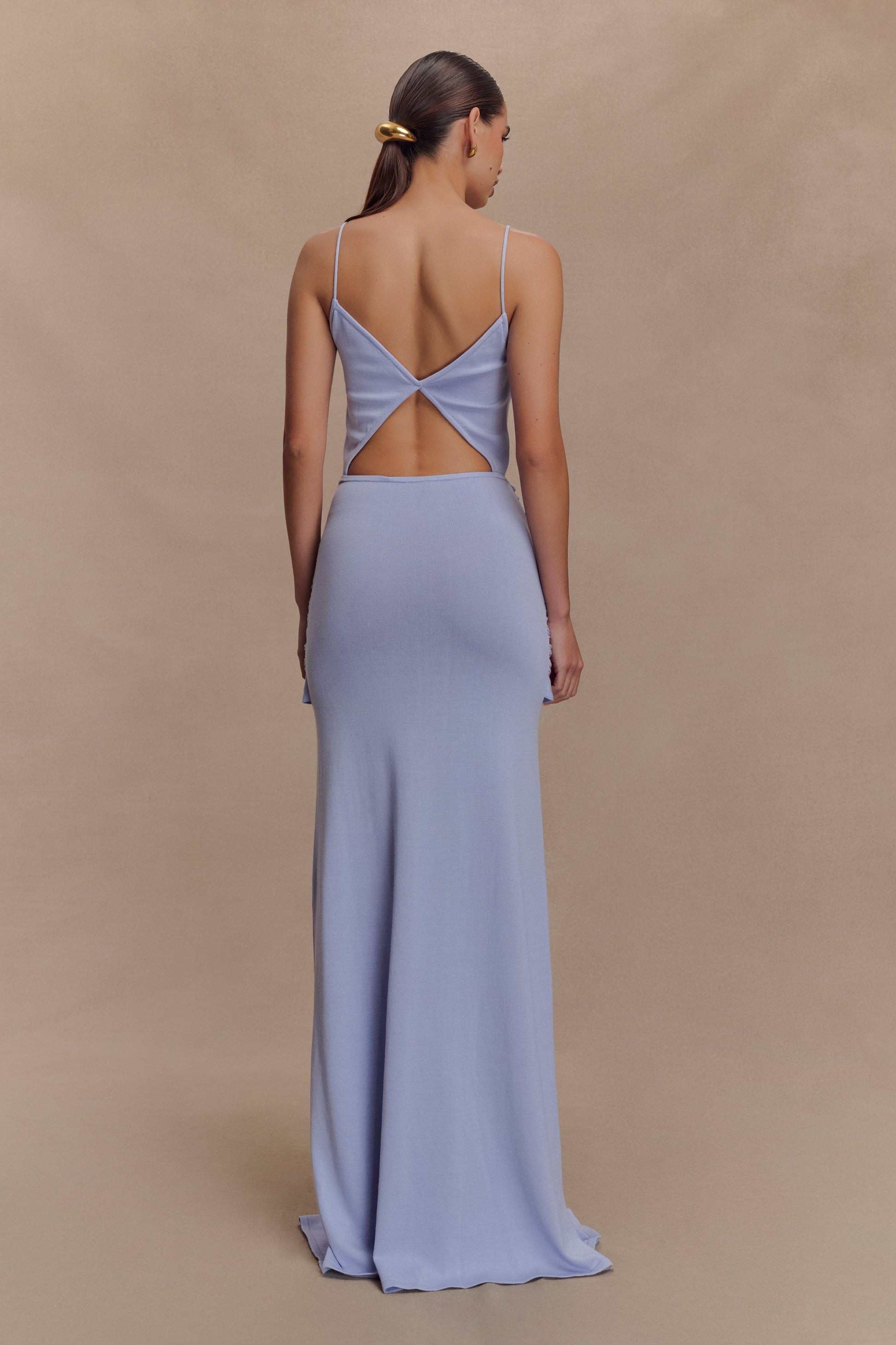 Reama Wrap Over Knit Maxi Dress / Cornflower Blue | MESHKI | M Reama Wrap Over Knit Maxi Dress / Cornflower Blue | MESHKI | M