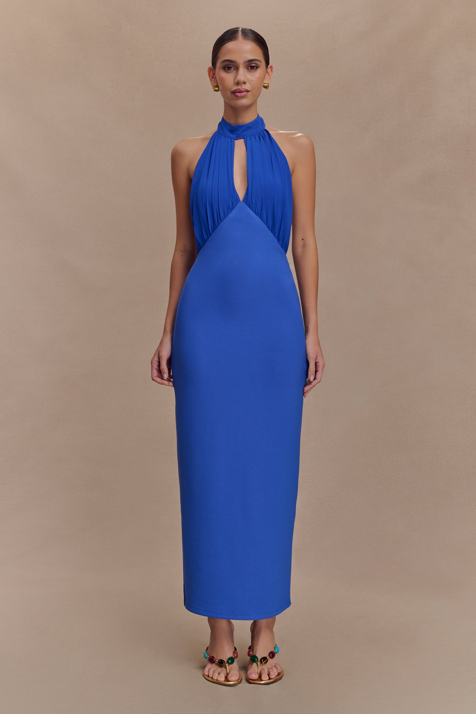 Mierah Halter Midi Dress / Cobalt Blue | MESHKI | XS Mierah Halter Midi Dress / Cobalt Blue | MESHKI | XS