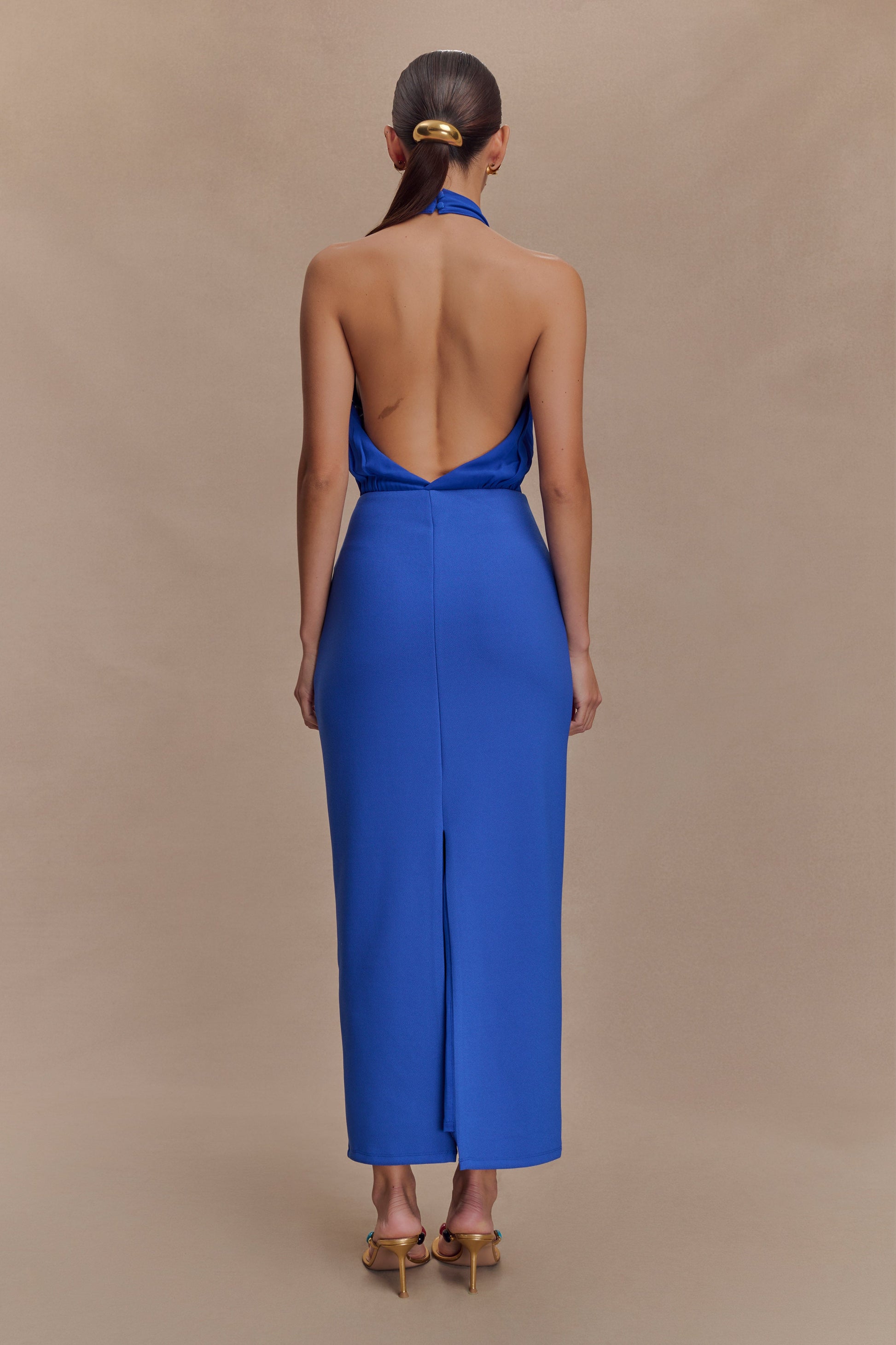 Mierah Halter Midi Dress / Cobalt Blue | MESHKI | L Mierah Halter Midi Dress / Cobalt Blue | MESHKI | L