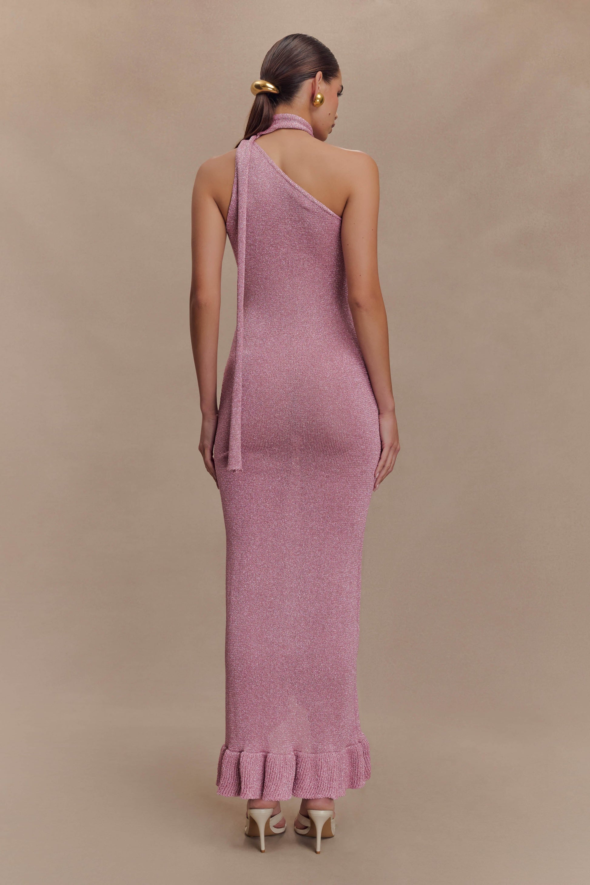 Celestino Floral Metallic Knit Maxi Dress - Pink | MESHKI US Celestino Floral Metallic Knit Maxi Dress - Pink | MESHKI US