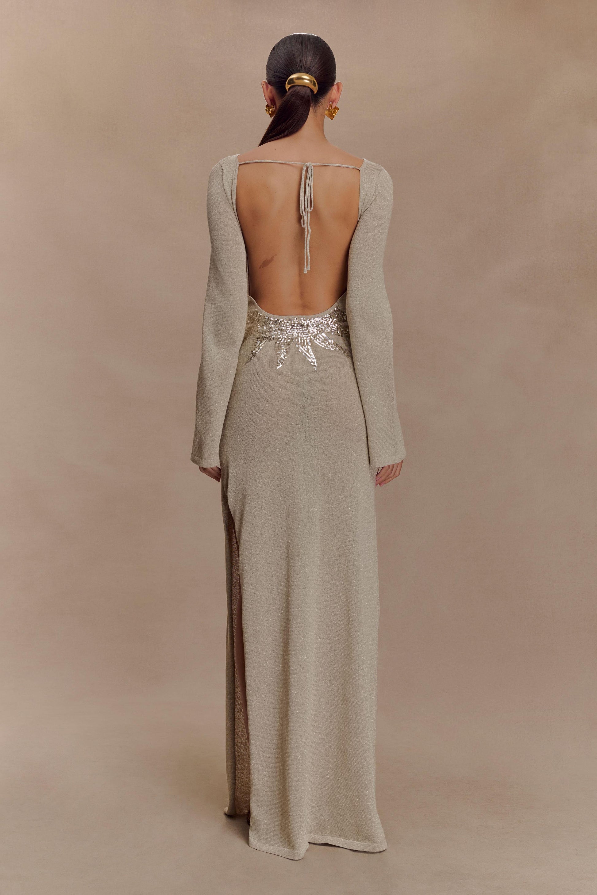 fitted lace wedding dress Atticus Knit Maxi Dress with Sequin / Gold | Meshki fitted lace wedding dress Atticus Knit Maxi Dress with Sequin / Gold | Meshki