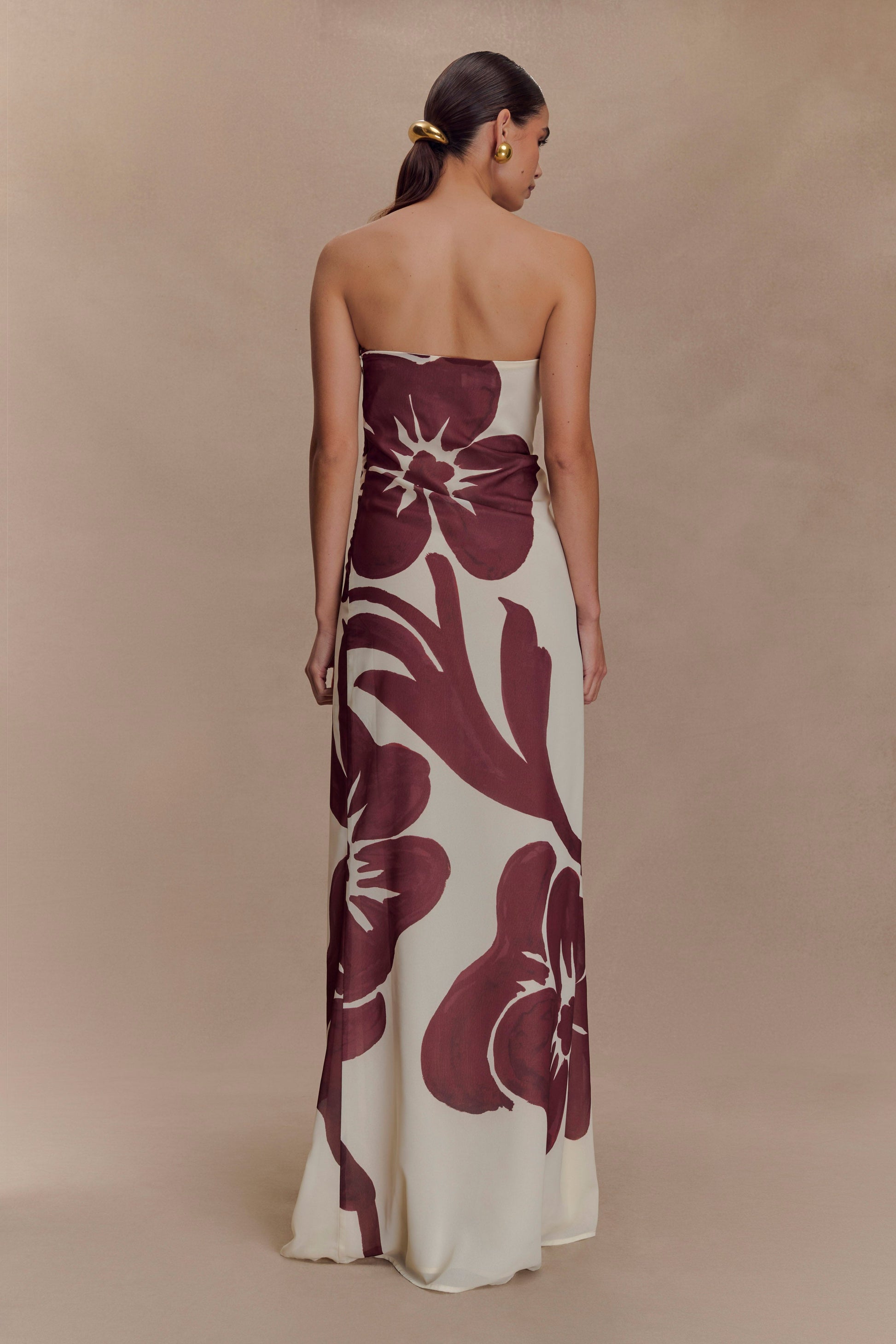 Amaya Strapless Chiffon Maxi Dress