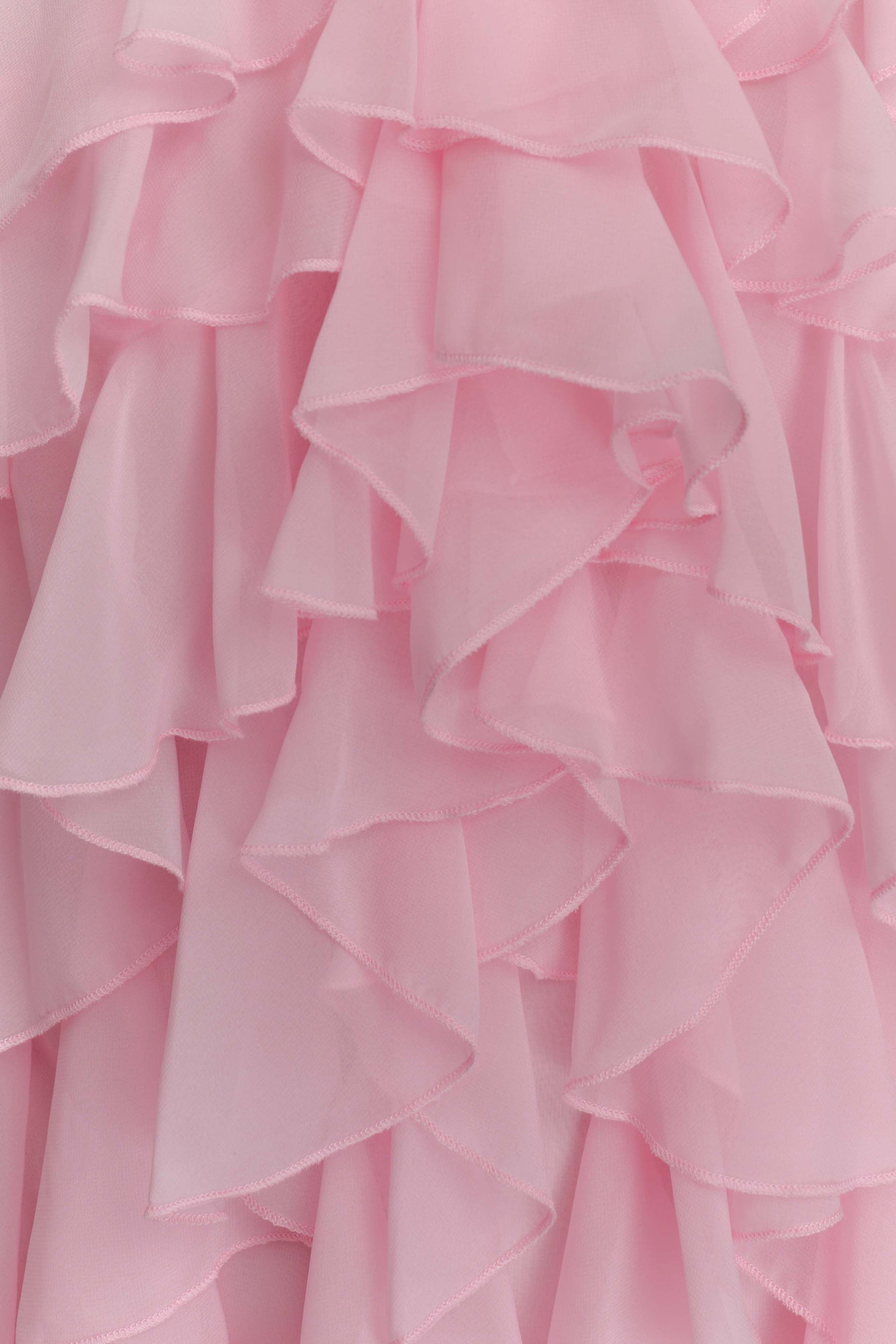 Marigold Ruffle Halter Mini Dress - Powder Pink | MESHKI US Marigold Ruffle Halter Mini Dress - Powder Pink | MESHKI US