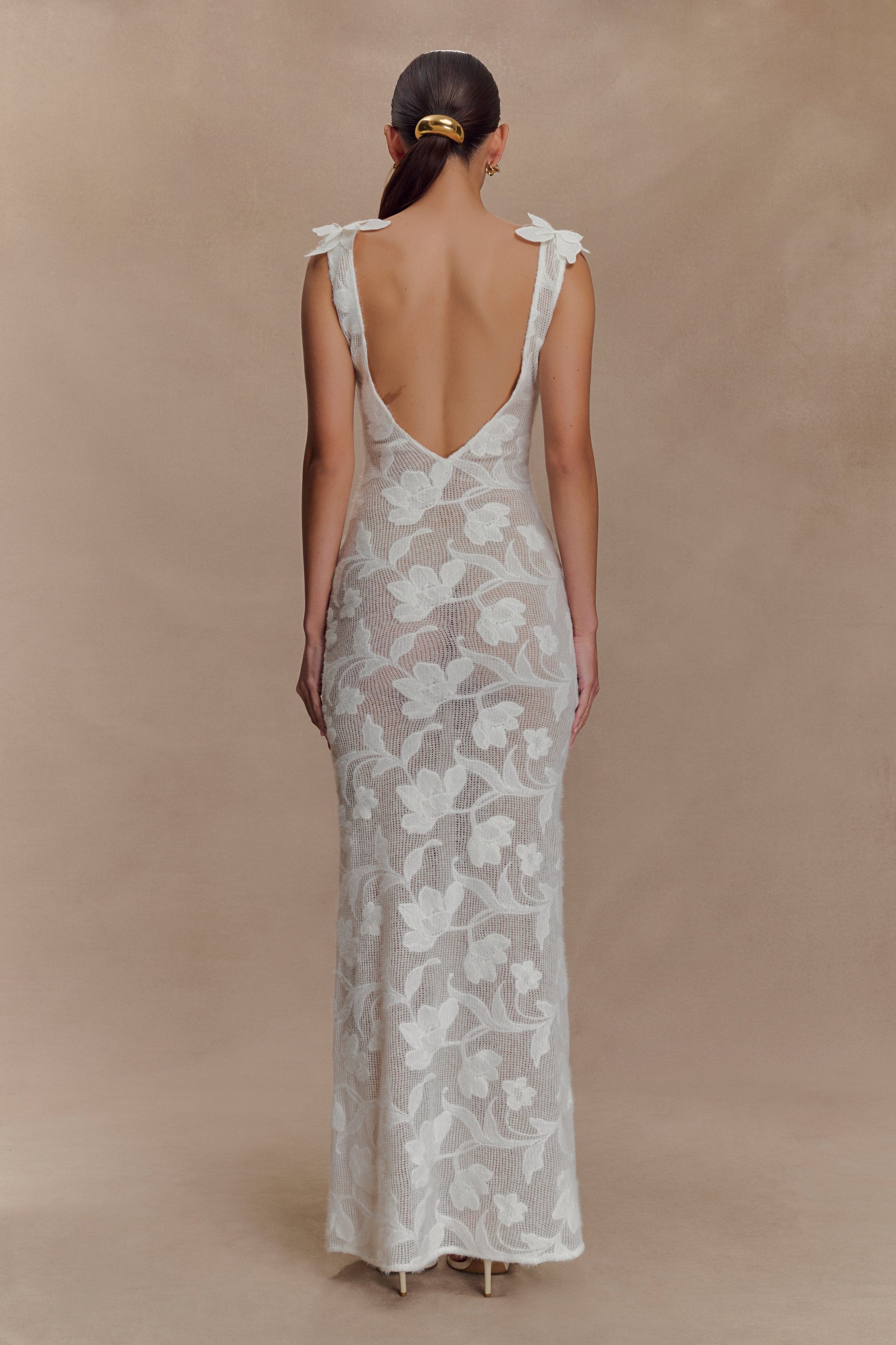 Cornelia Floral Sheer Maxi Dress - Ivory | MESHKI US Cornelia Floral Sheer Maxi Dress - Ivory | MESHKI US
