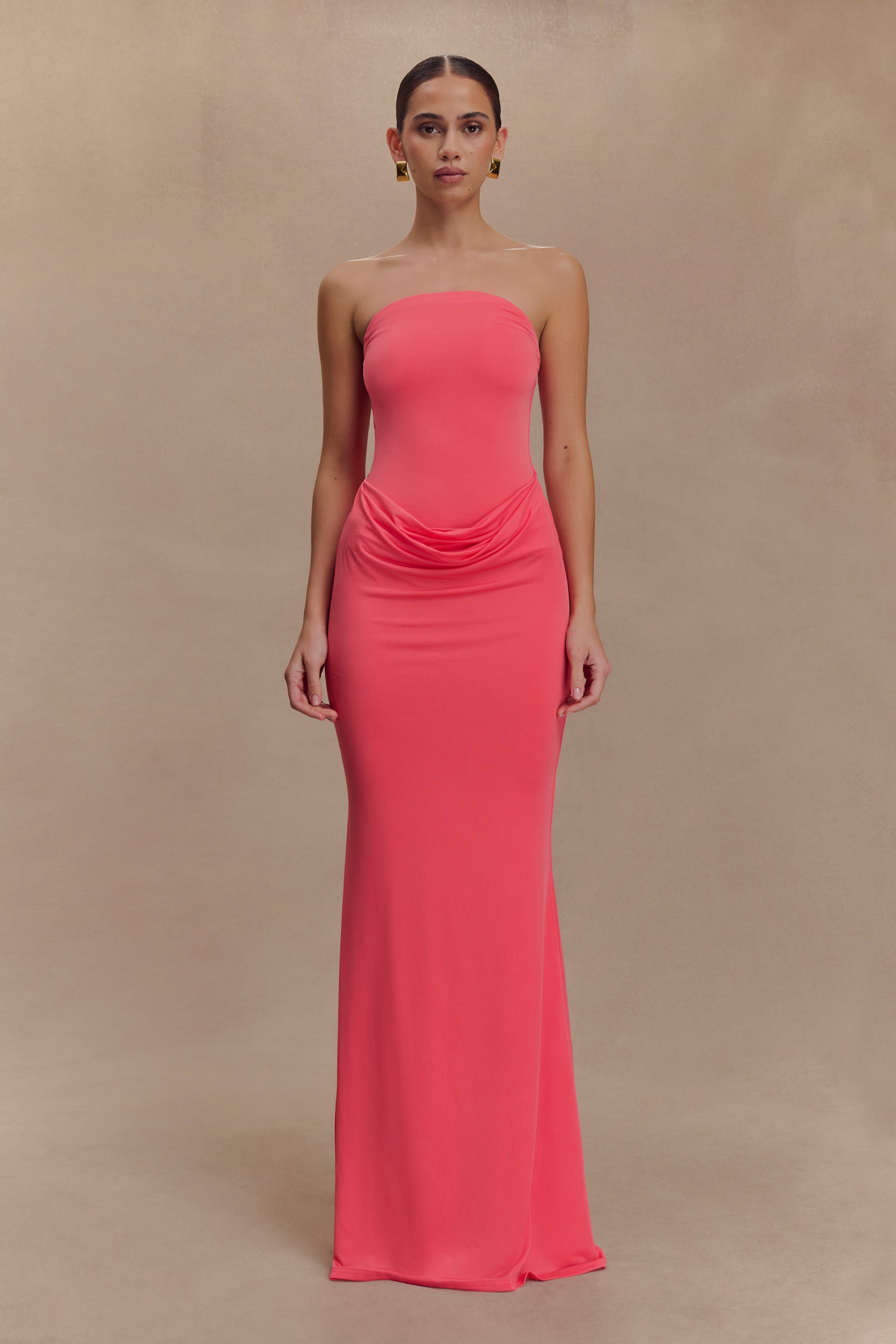 Madison Strapless Slinky Maxi Dress