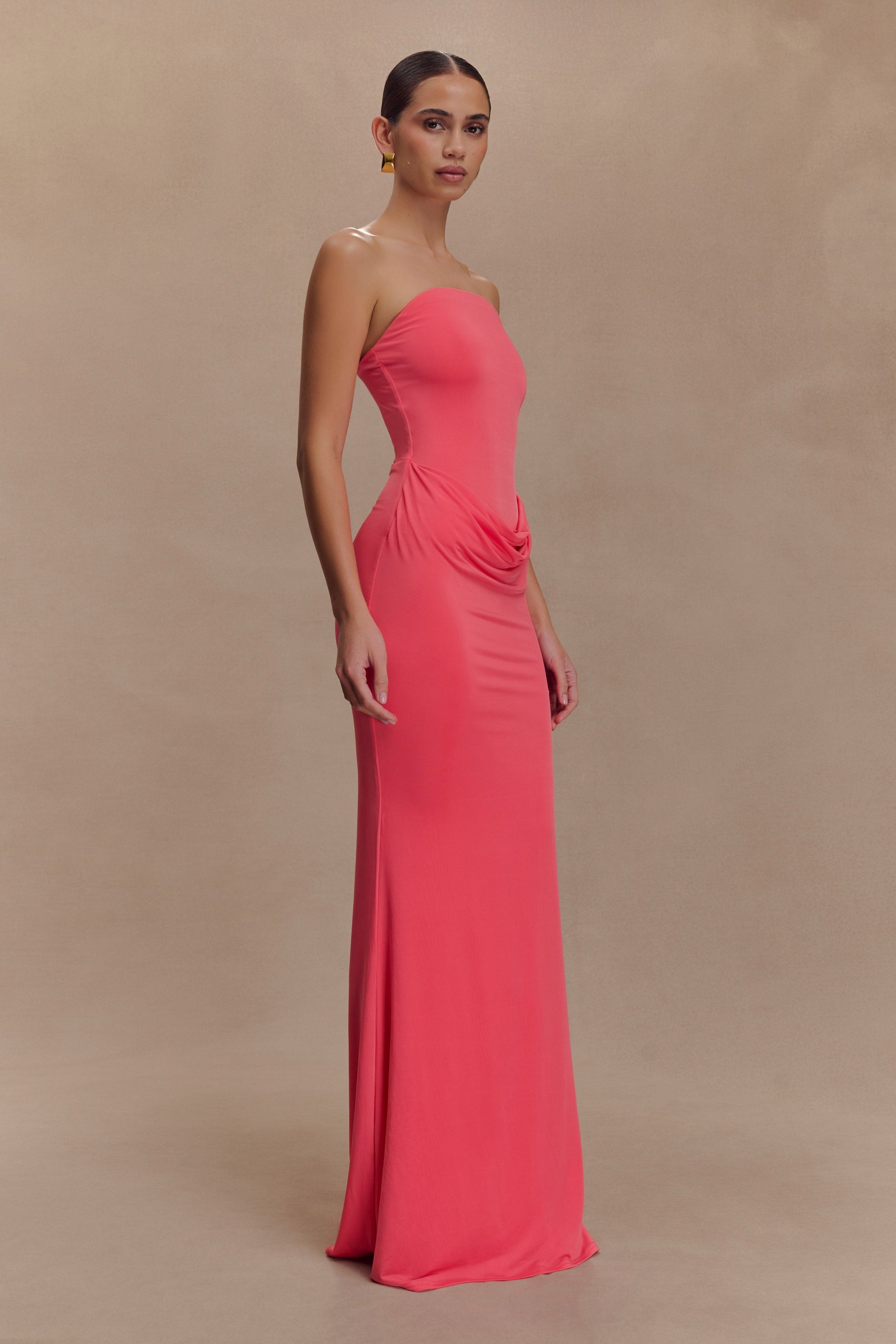Madison Strapless Slinky Maxi Dress
