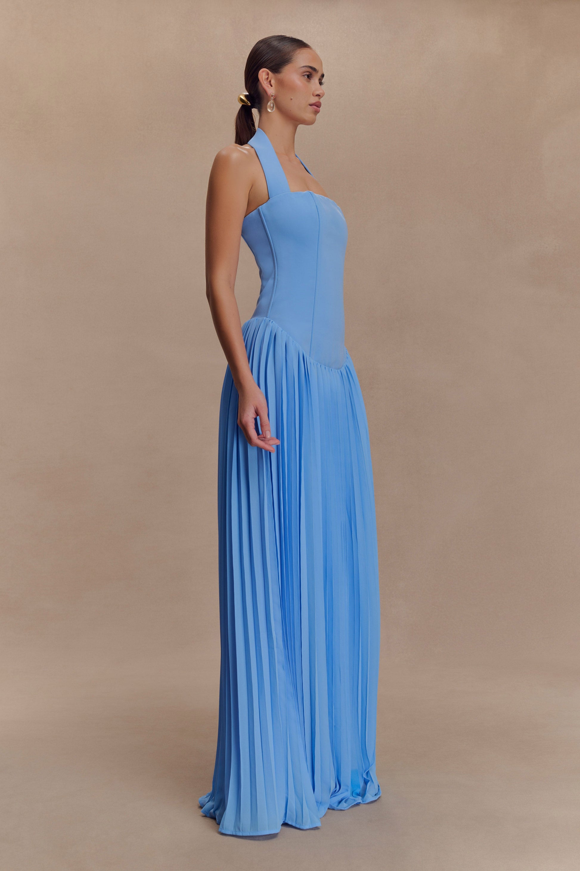 pleated long dress ESPERANZA PINK SILK GOWN | CULT MIA The pleated details add texture and movement Naira Pleated Maxi Dress -