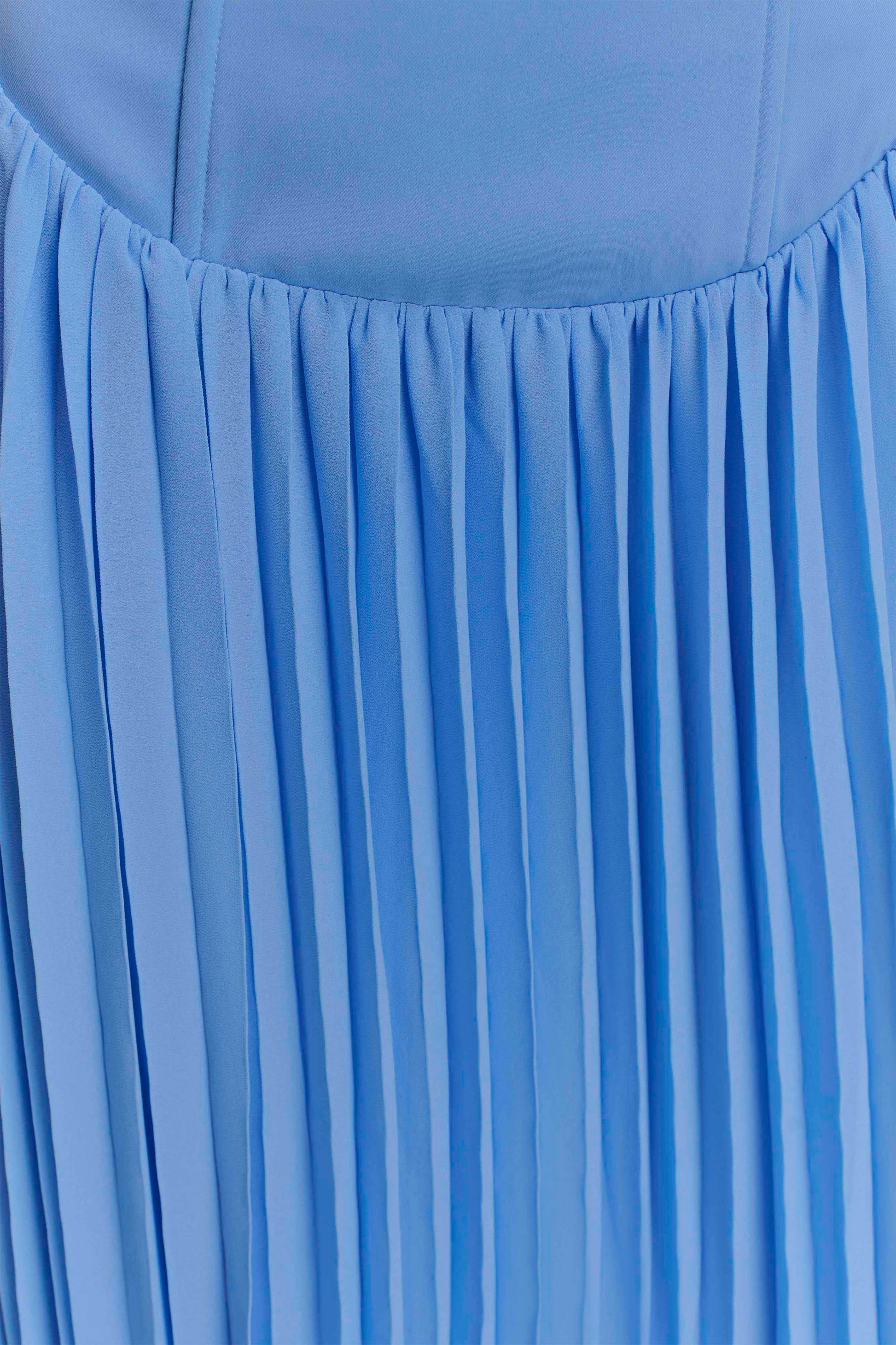 Stacie Pleated Halter Maxi Dress - Bright Blue | MESHKI US Stacie Pleated Halter Maxi Dress - Bright Blue | MESHKI US