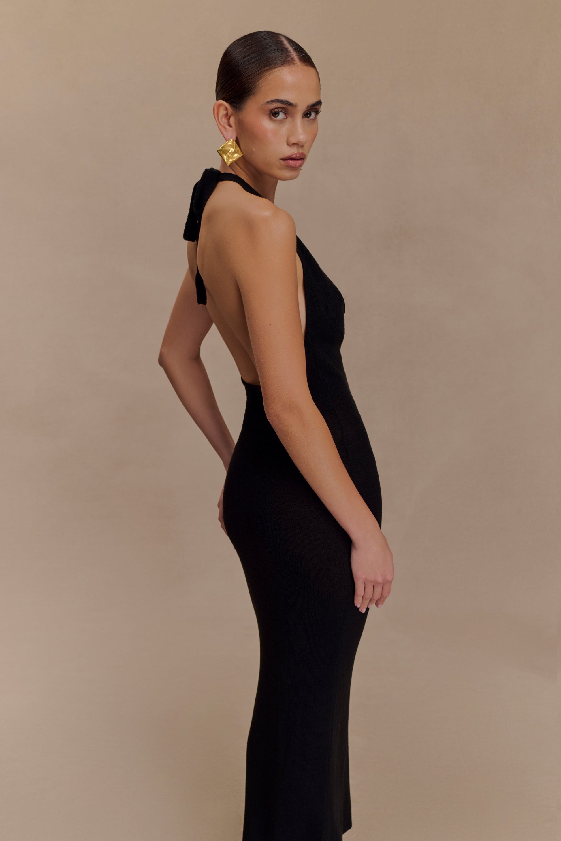 Ayella Cowl Knit Maxi Dress / Black | MESHKI | XXL Ayella Cowl Knit Maxi Dress / Black | MESHKI | XXL