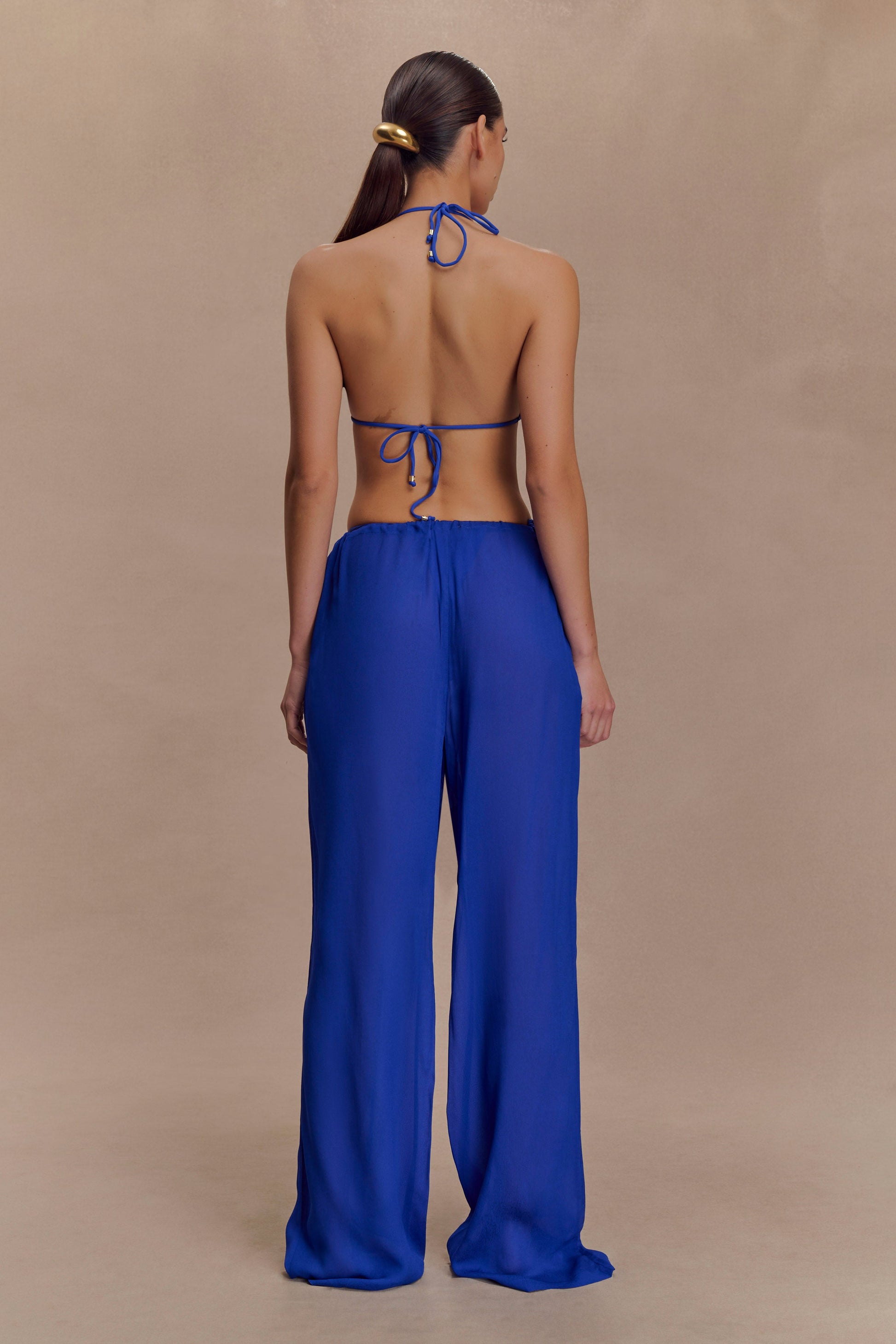 Tonya Sheer Straight Leg Pant / Cobalt Blue | MESHKI | XS Tonya Sheer Straight Leg Pant / Cobalt Blue | MESHKI | XS