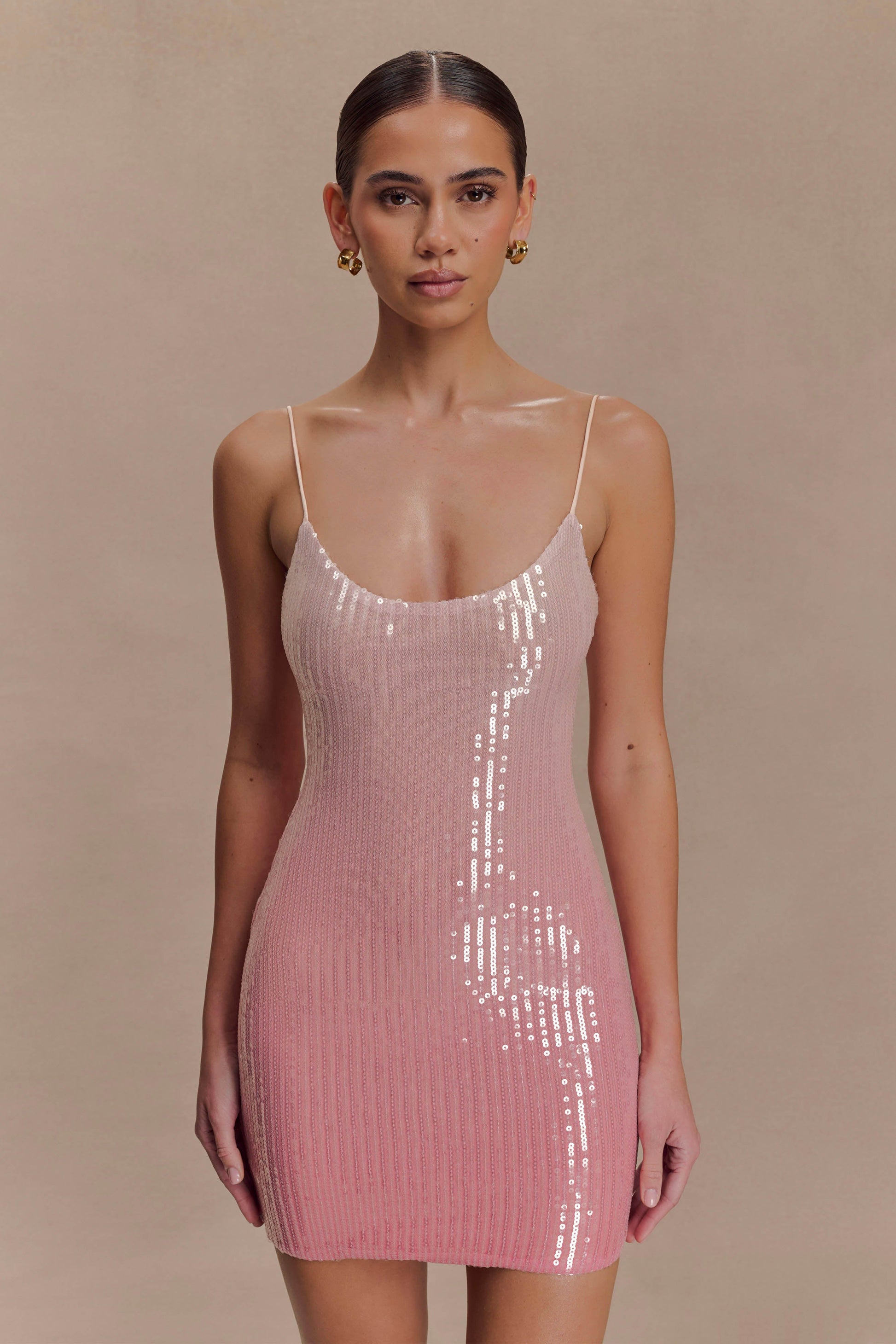 Mora Sequin Mini Dress - Ombre Pink | MESHKI US Mora Sequin Mini Dress - Ombre Pink | MESHKI US