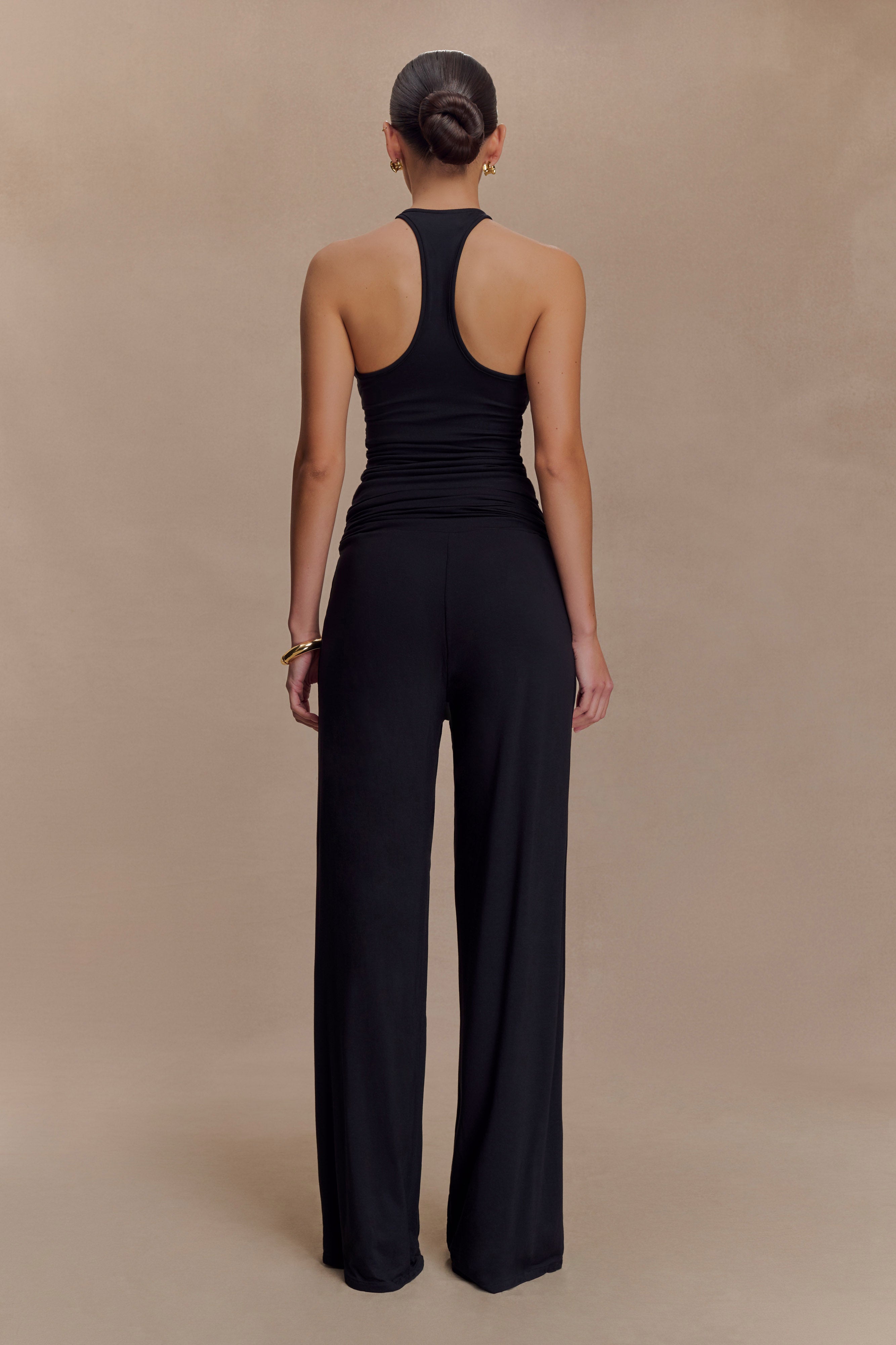 Ramona Modal Straight Leg Pant - Black | MESHKI US