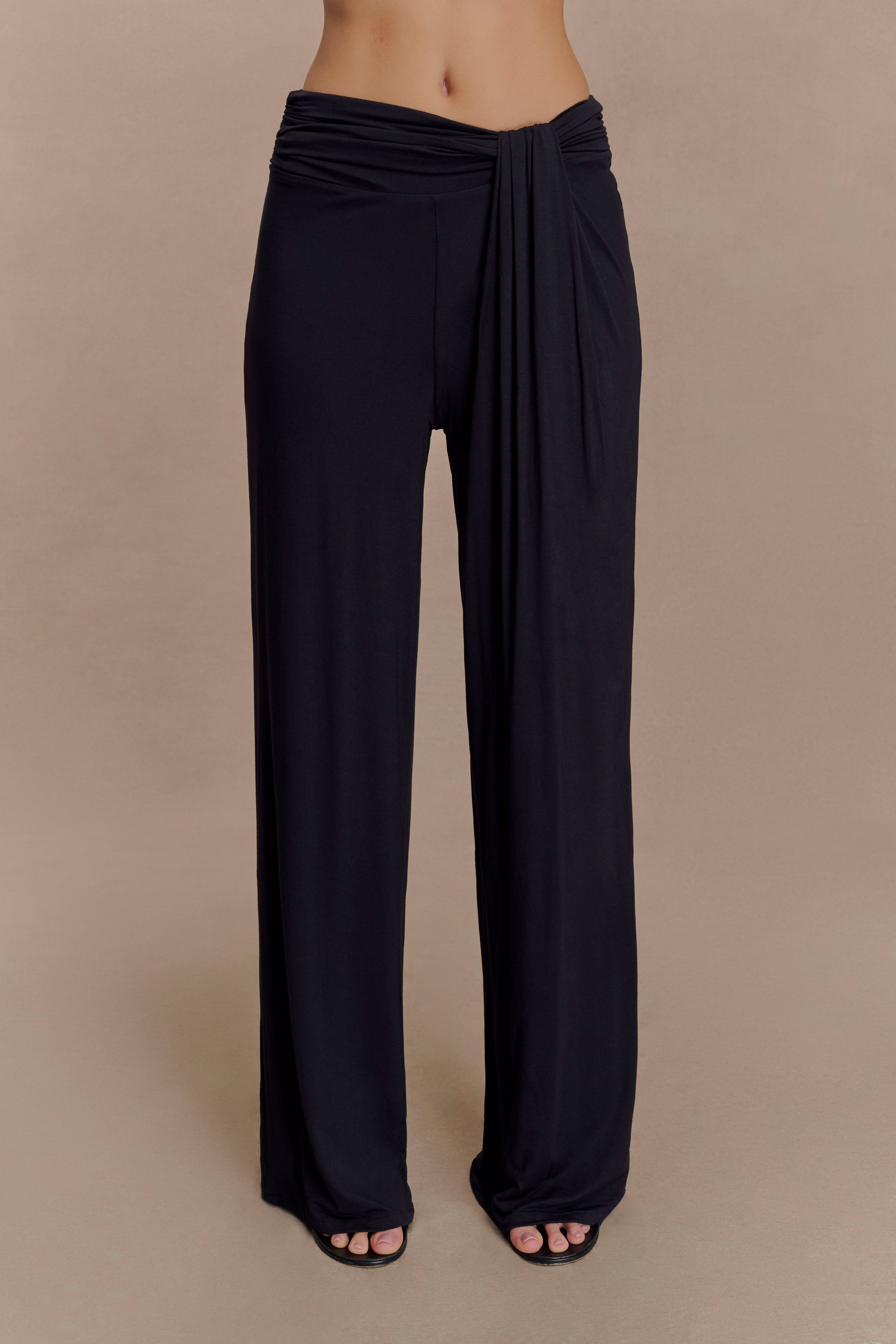 Ramona Modal Straight Leg Pant - Black | MESHKI US