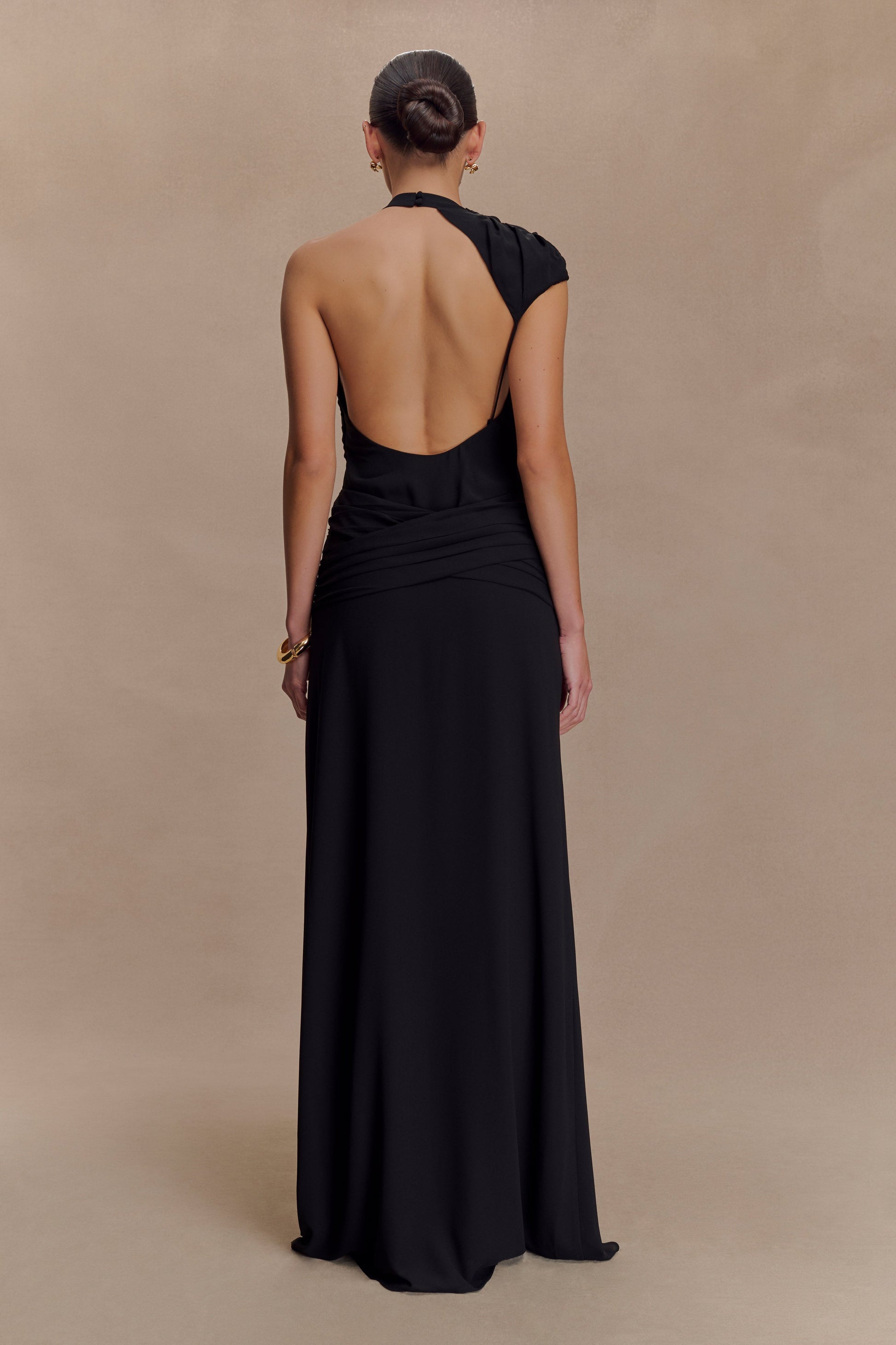 Analia Chiffon Maxi Dress / Black | MESHKI