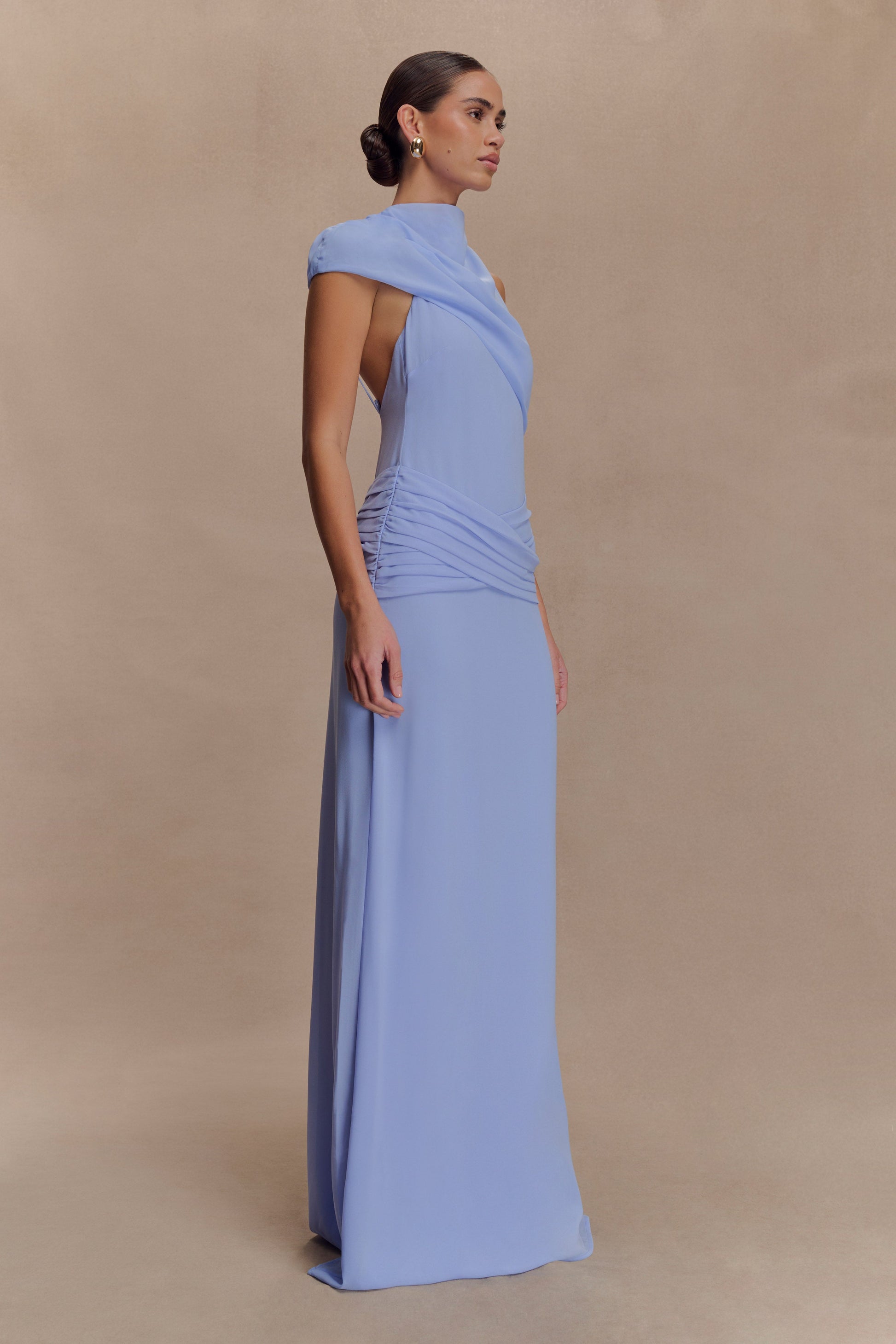 chiffon dress aic88 Analia Chiffon Maxi Dress - Lilac