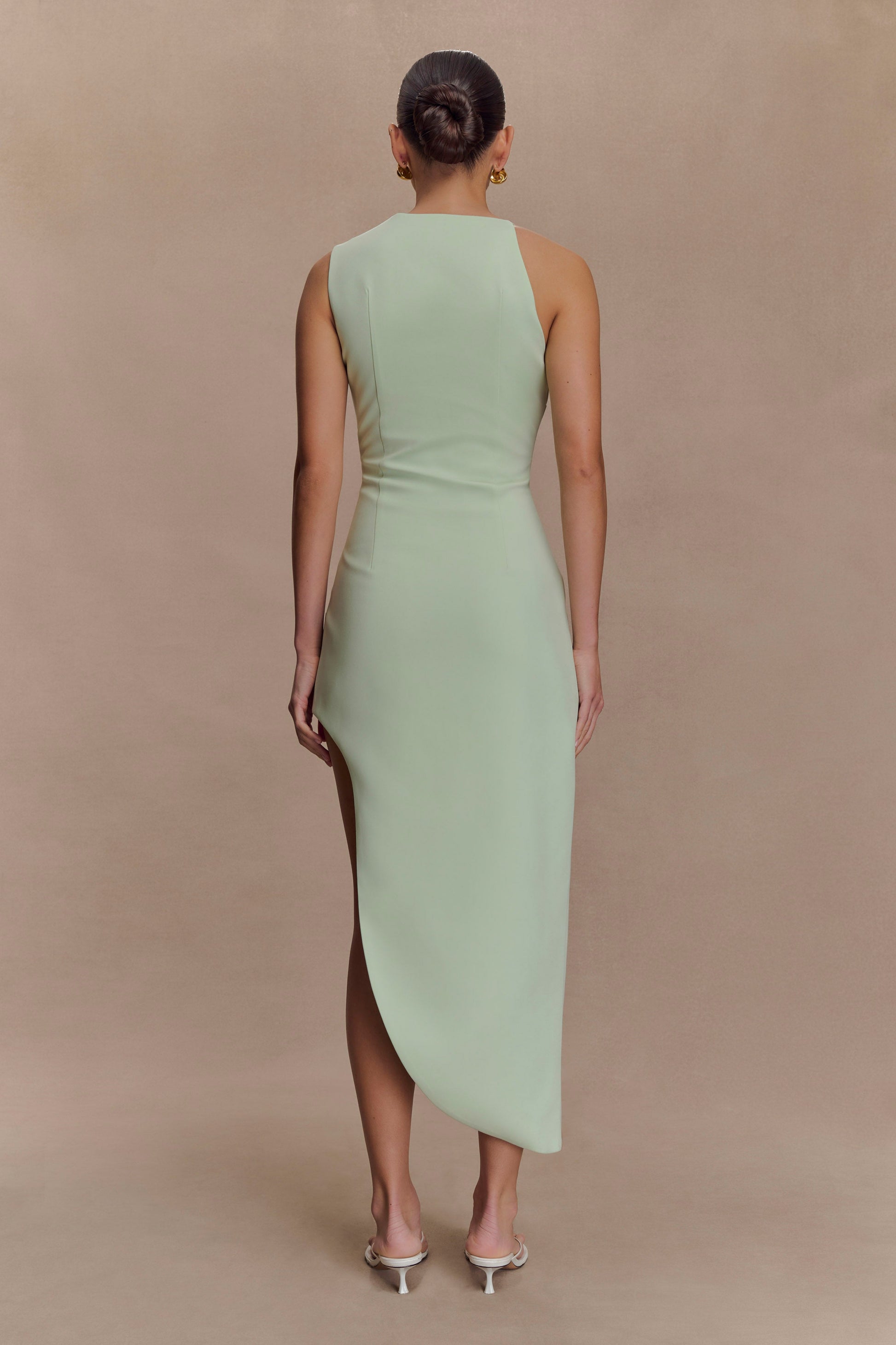 Virginia Suiting Embroidered Midi Dress / Sage | MESHKI | M Virginia Suiting Embroidered Midi Dress / Sage | MESHKI | M
