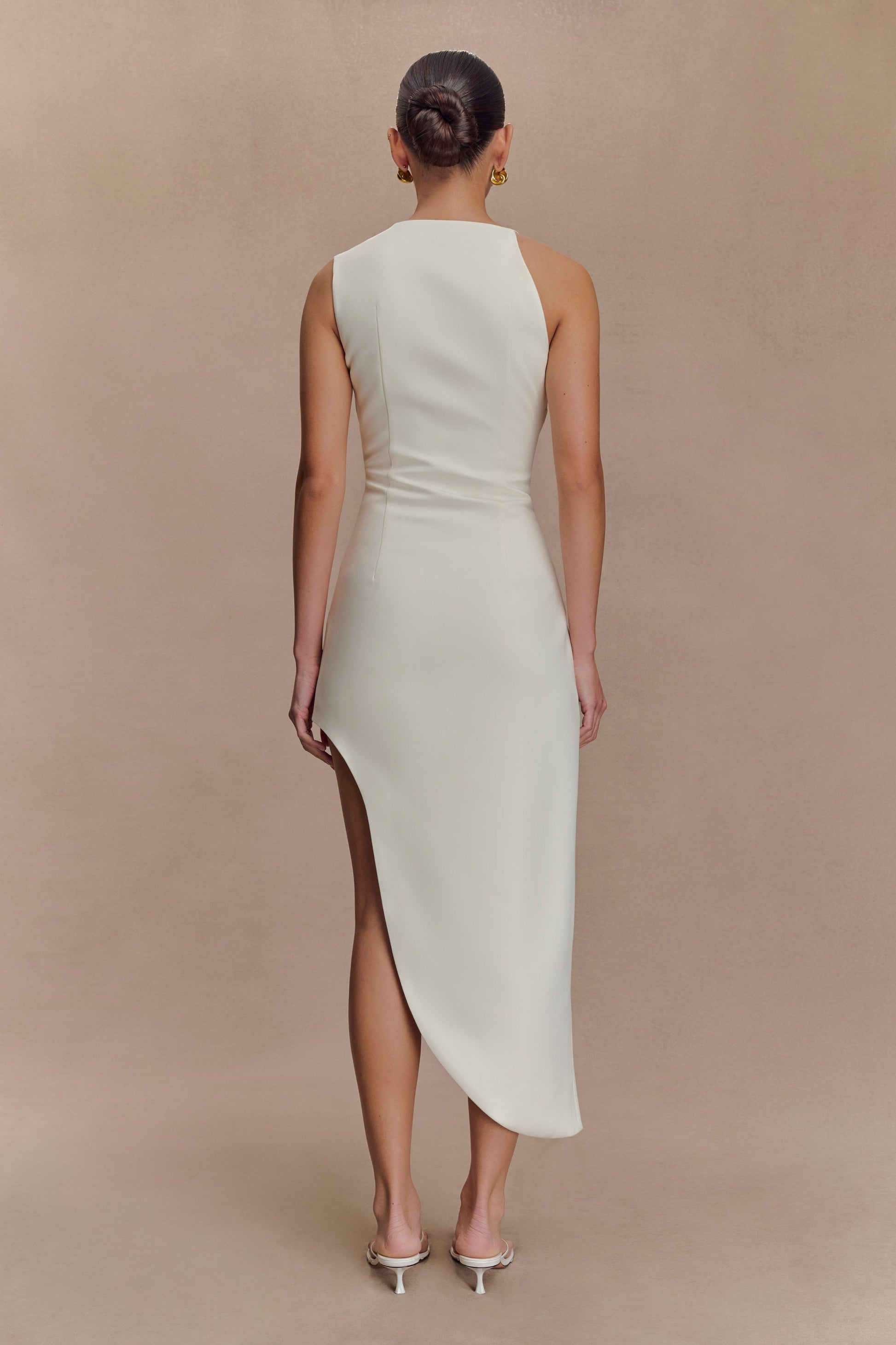 Virginia Suiting Embroidered Midi Dress / White | MESHKI | M Virginia Suiting Embroidered Midi Dress / White | MESHKI | M