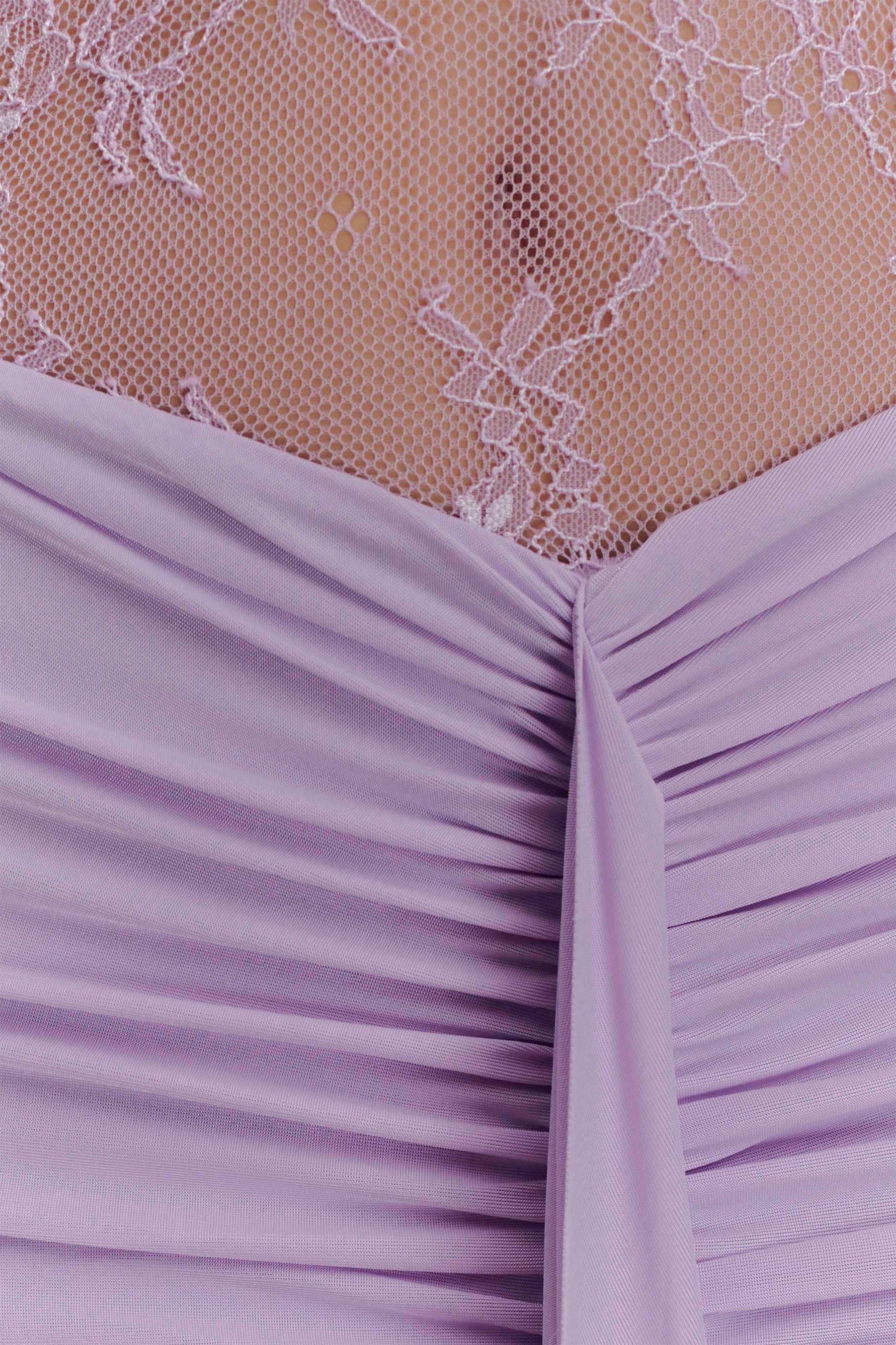 Bonnie Slinky and Lace Maxi Dress / Lilac | Meshki | XXS Bonnie Slinky and Lace Maxi Dress / Lilac | Meshki | XXS