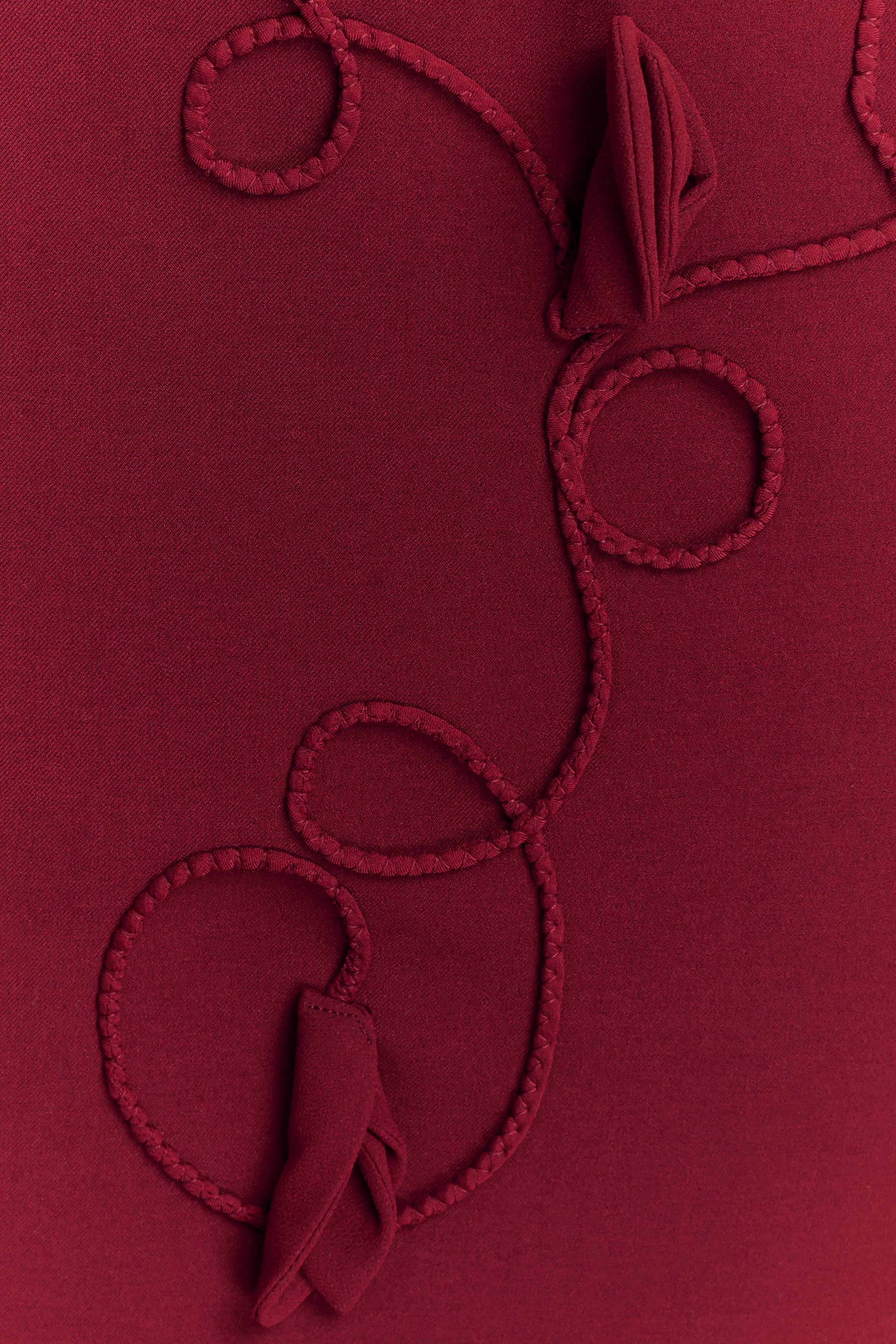 Skyler Suiting Embroidered Mini Dress - Wine | MESHKI US Skyler Suiting Embroidered Mini Dress - Wine | MESHKI US
