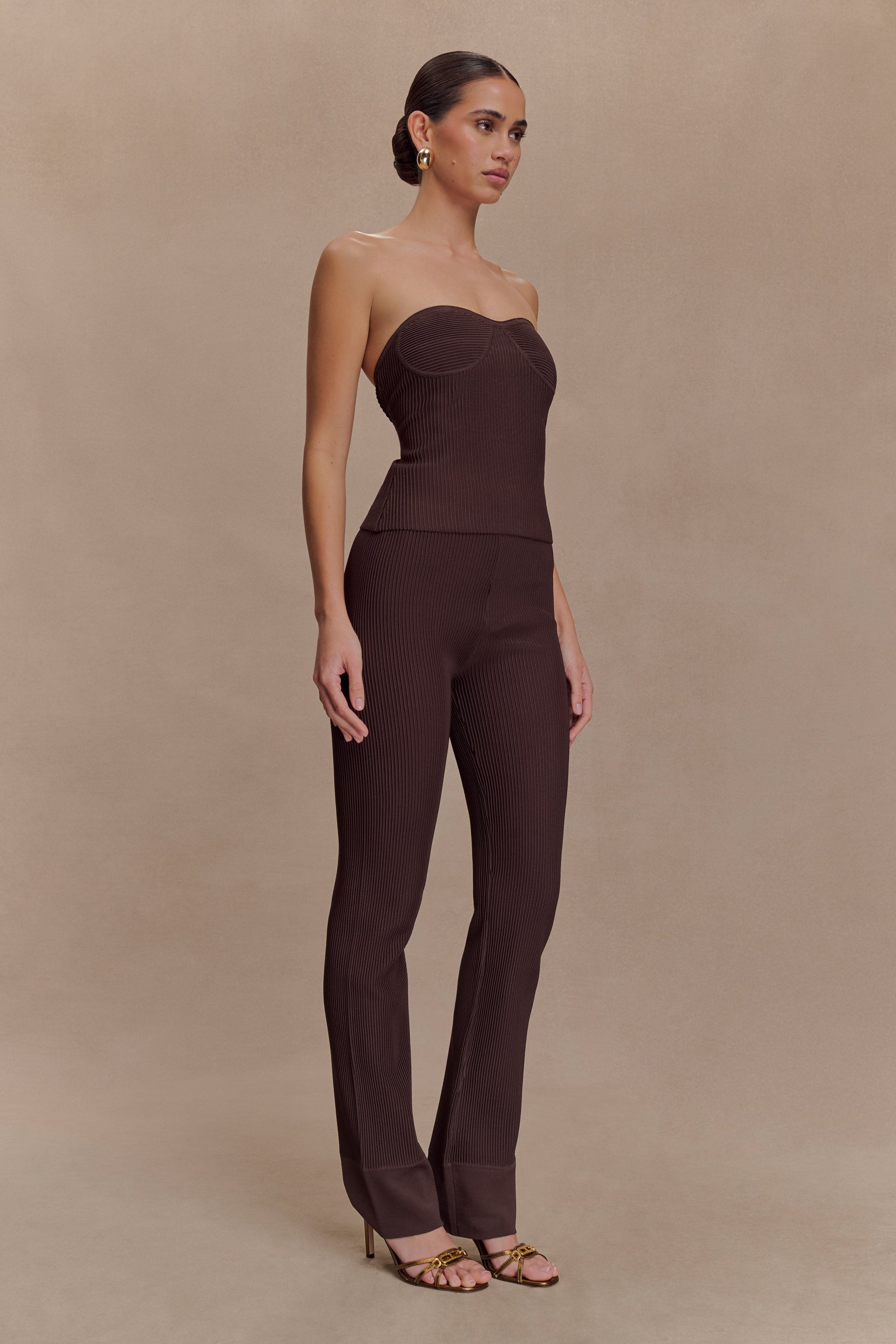 ribbed dress pants Men's Brown Ribbed Pants - Wessi Wessi