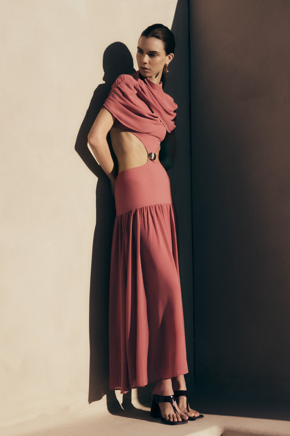Georgina Chiffon Midi Dress / Burnt Rose | MESHKI