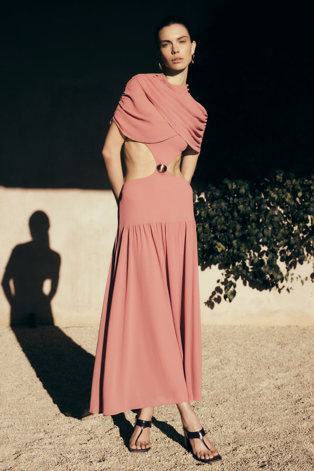 Georgina Chiffon Midi Dress / Burnt Rose | MESHKI