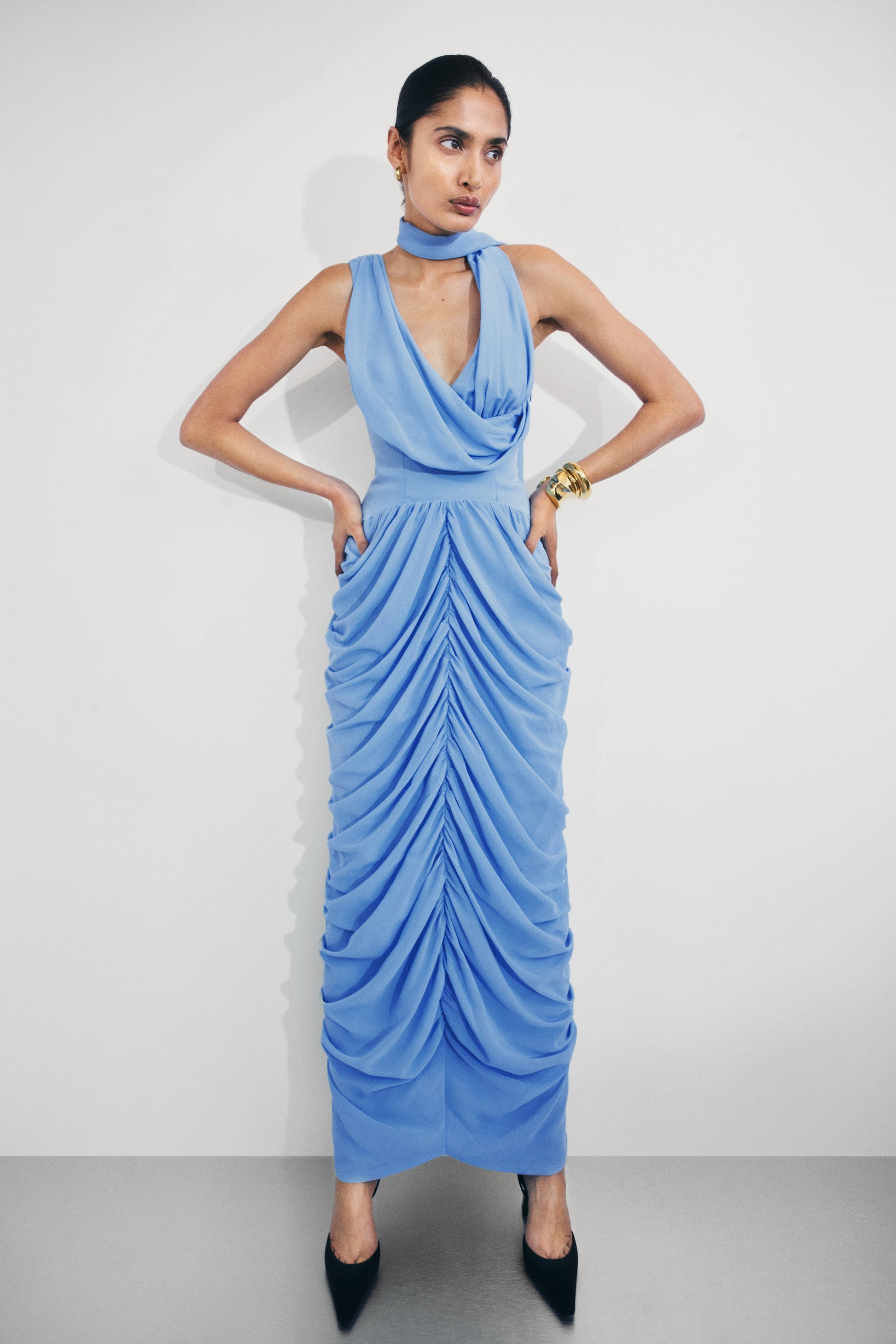 Alex Chiffon Maxi Dress / Blue | MESHKI