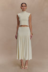 Romaine Bandage Knit Midi Skirt - Ivory