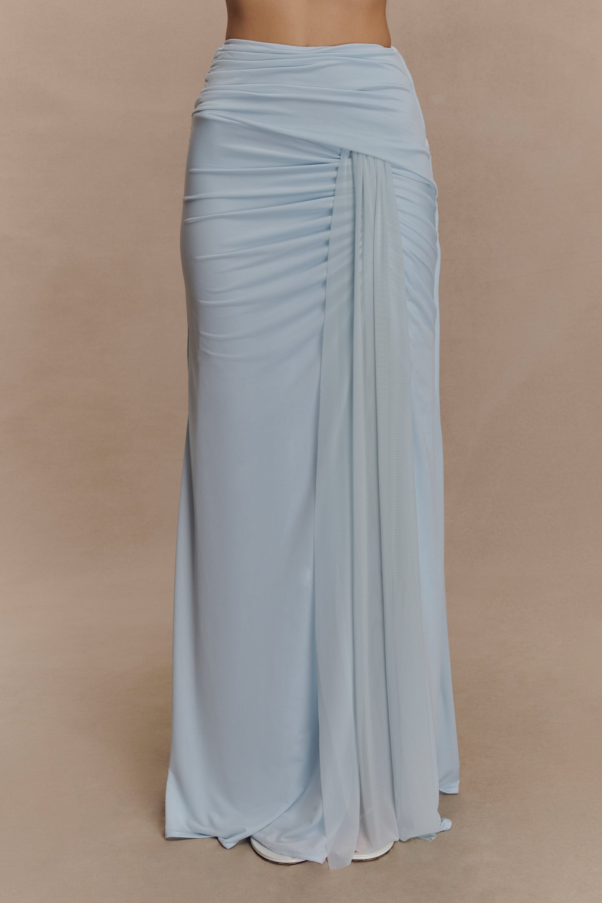Calandra Slinky Maxi Skirt - Pale Blue #2