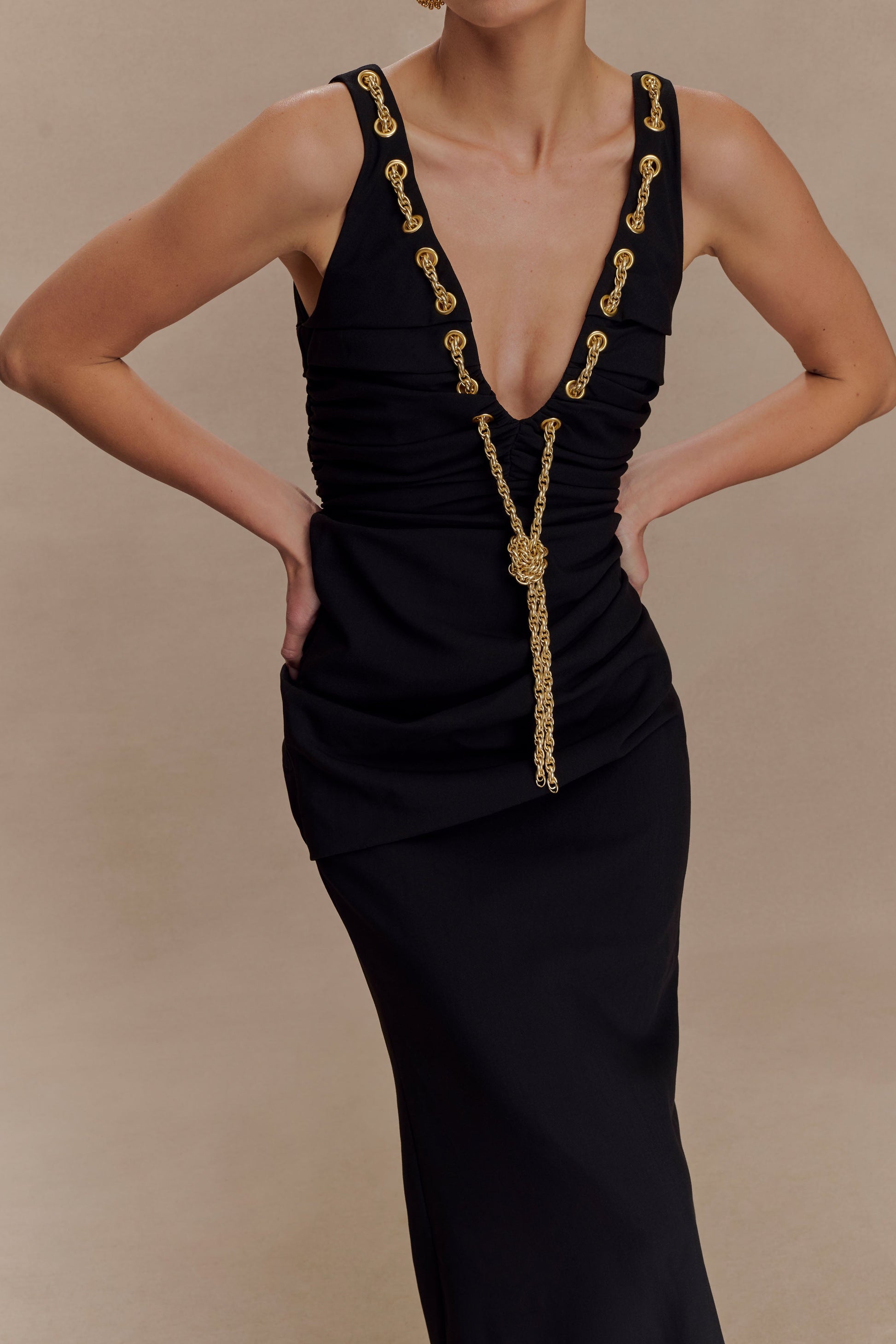 Axton Low Neck Maxi Dress - Black | MESHKI US Axton Low Neck Maxi Dress - Black | MESHKI US