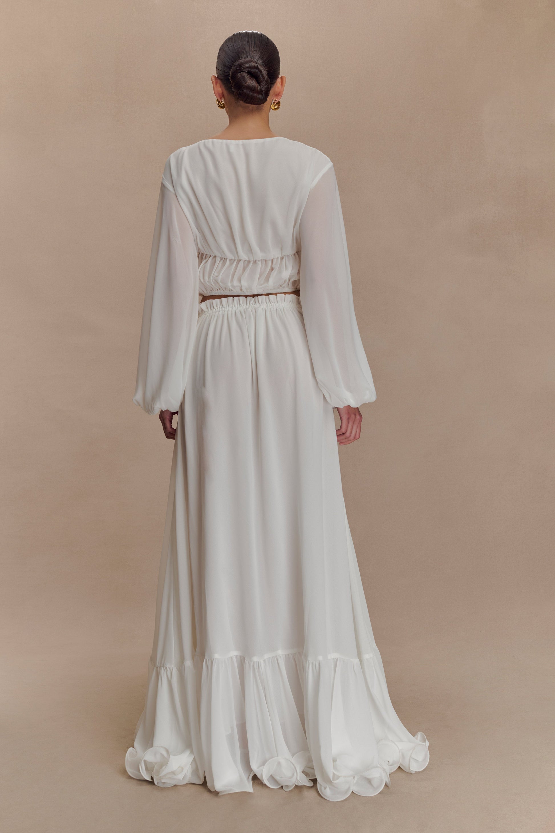 Carlie Chiffon Maxi Skirt / Ivory | Meshki | XL Carlie Chiffon Maxi Skirt / Ivory | Meshki | XL