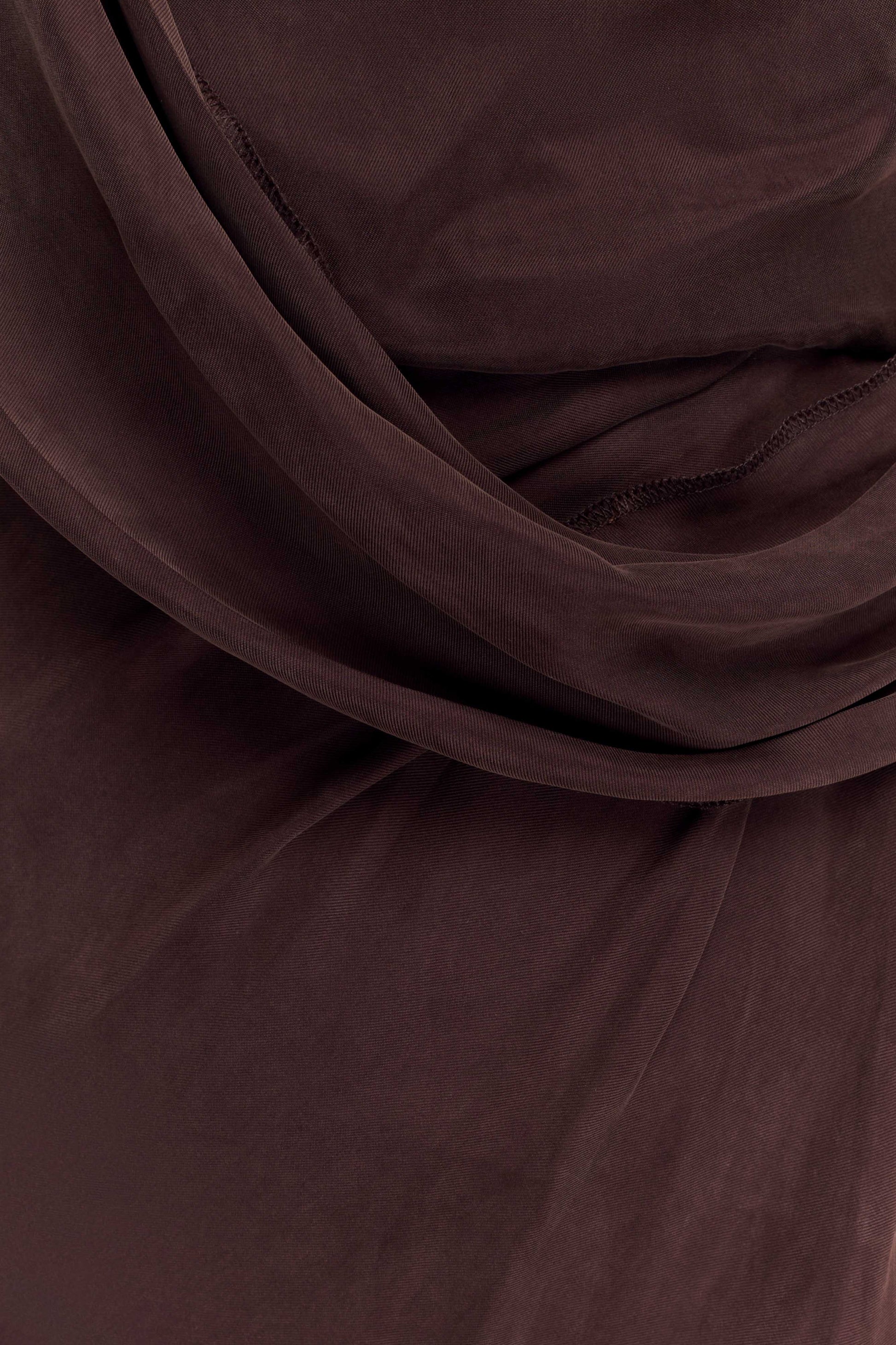 Lorieanne Draped Maxi Dress - Dark Chocolate #4