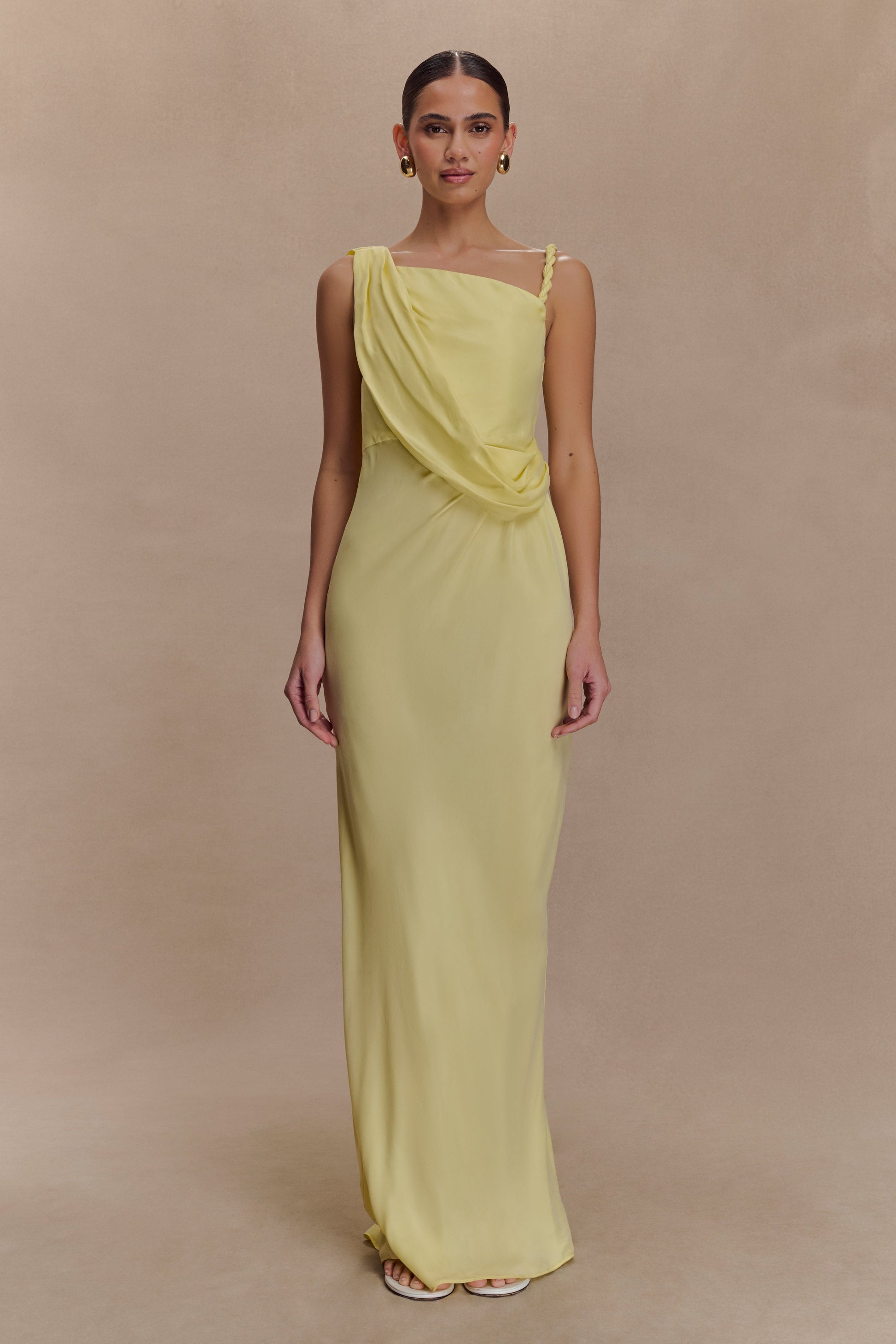 lauraline maxi dress Lorieanne Draped Maxi Dress - Lemon