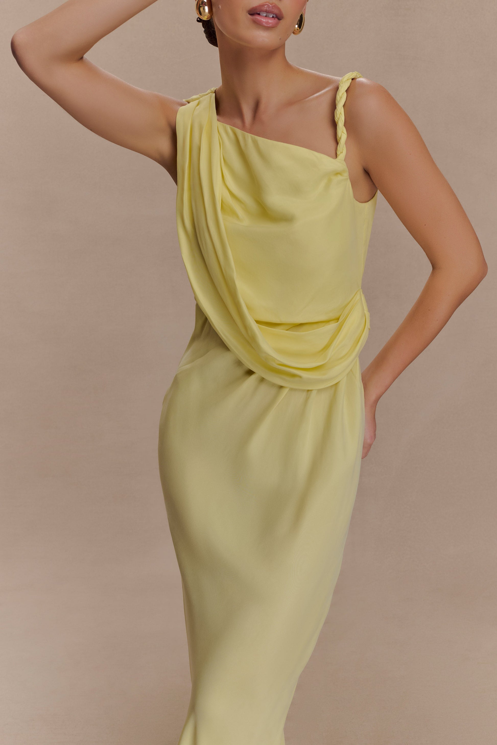Lorieanne Draped Maxi Dress - Lemon #3