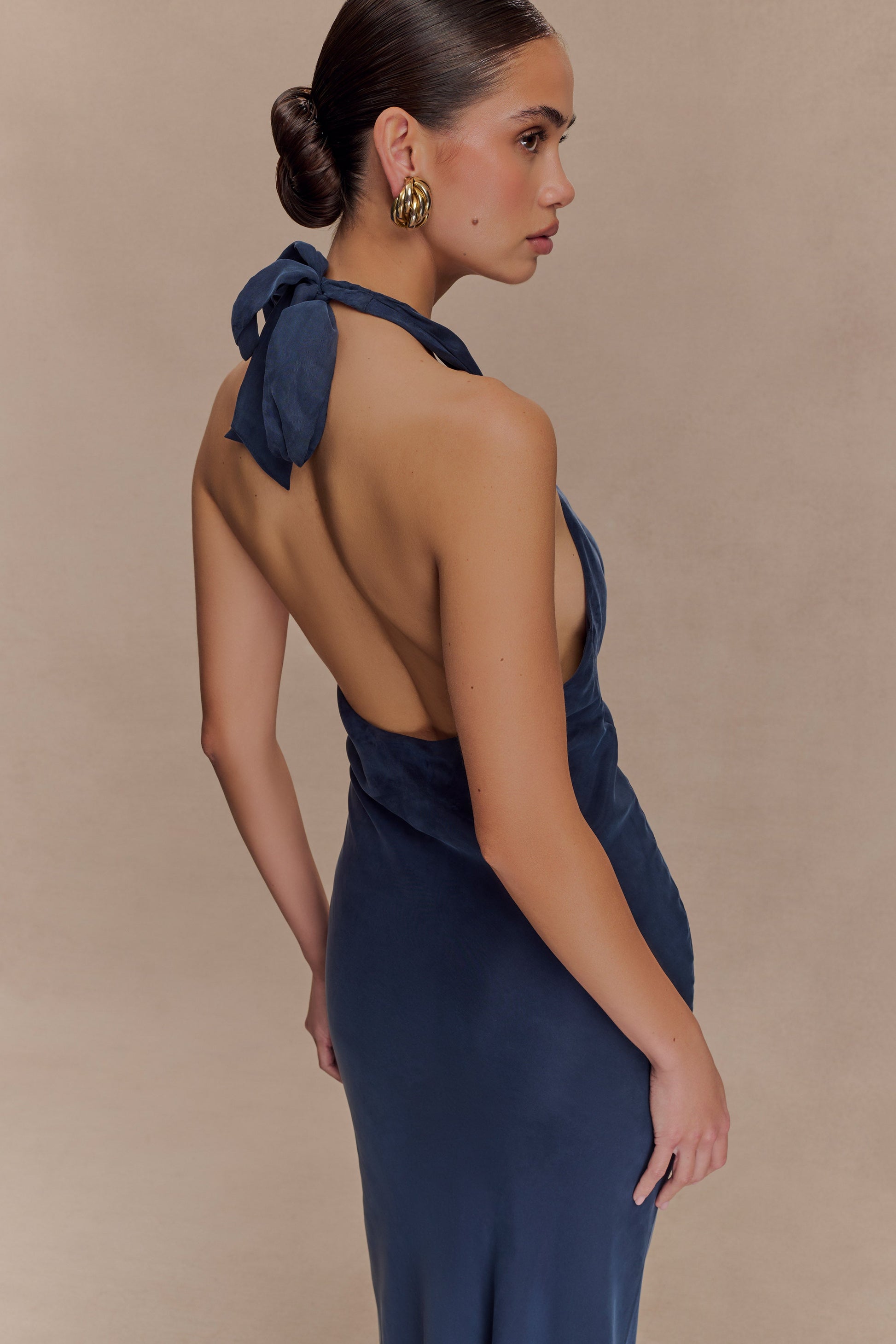 Louisiana Halter Maxi Dress / Navy | MESHKI | XL Louisiana Halter Maxi Dress / Navy | MESHKI | XL