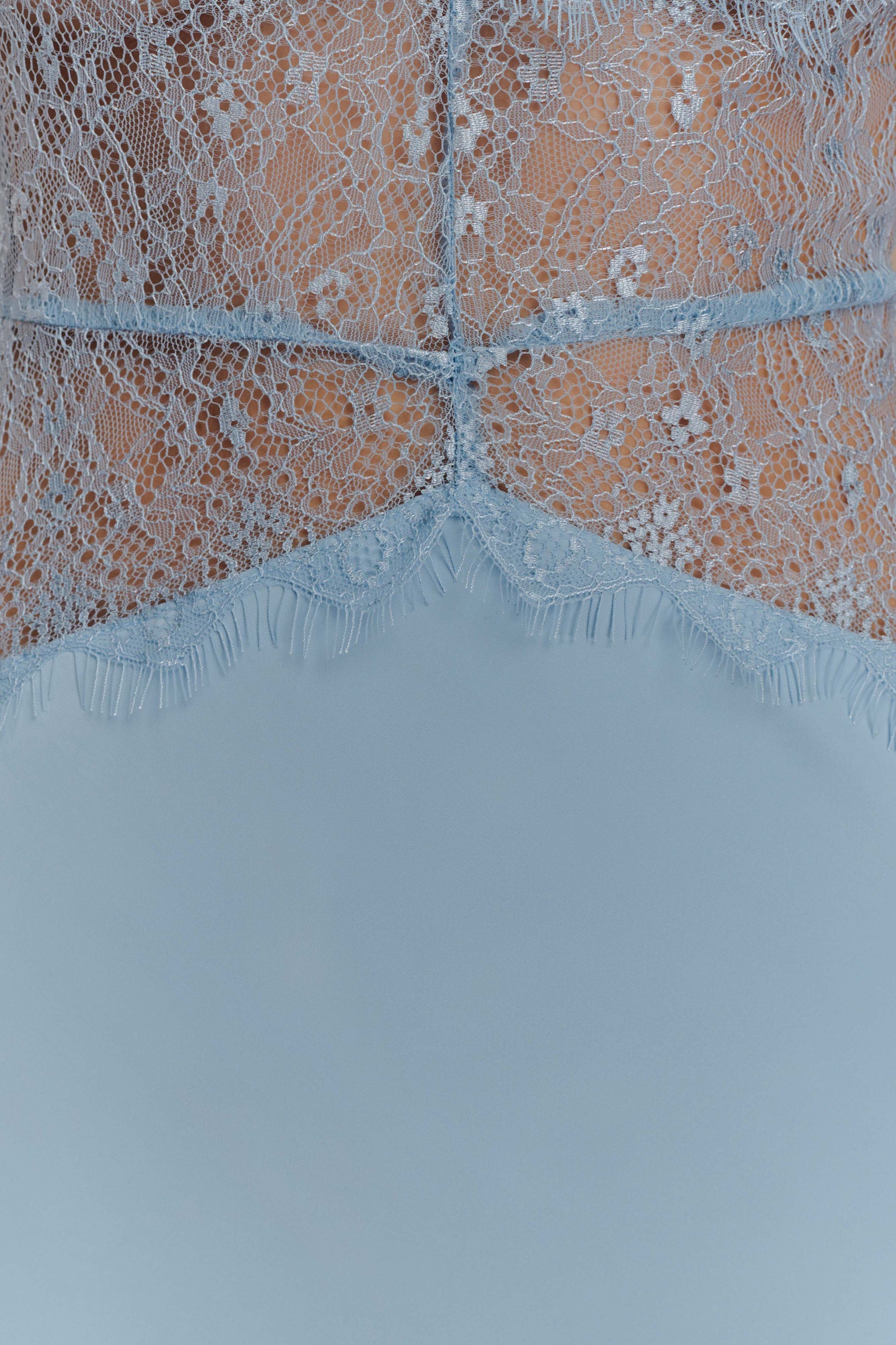 Dinah Lace And Satin Maxi Dress - Cornflower Blue | MESHKI US Dinah Lace And Satin Maxi Dress - Cornflower Blue | MESHKI US