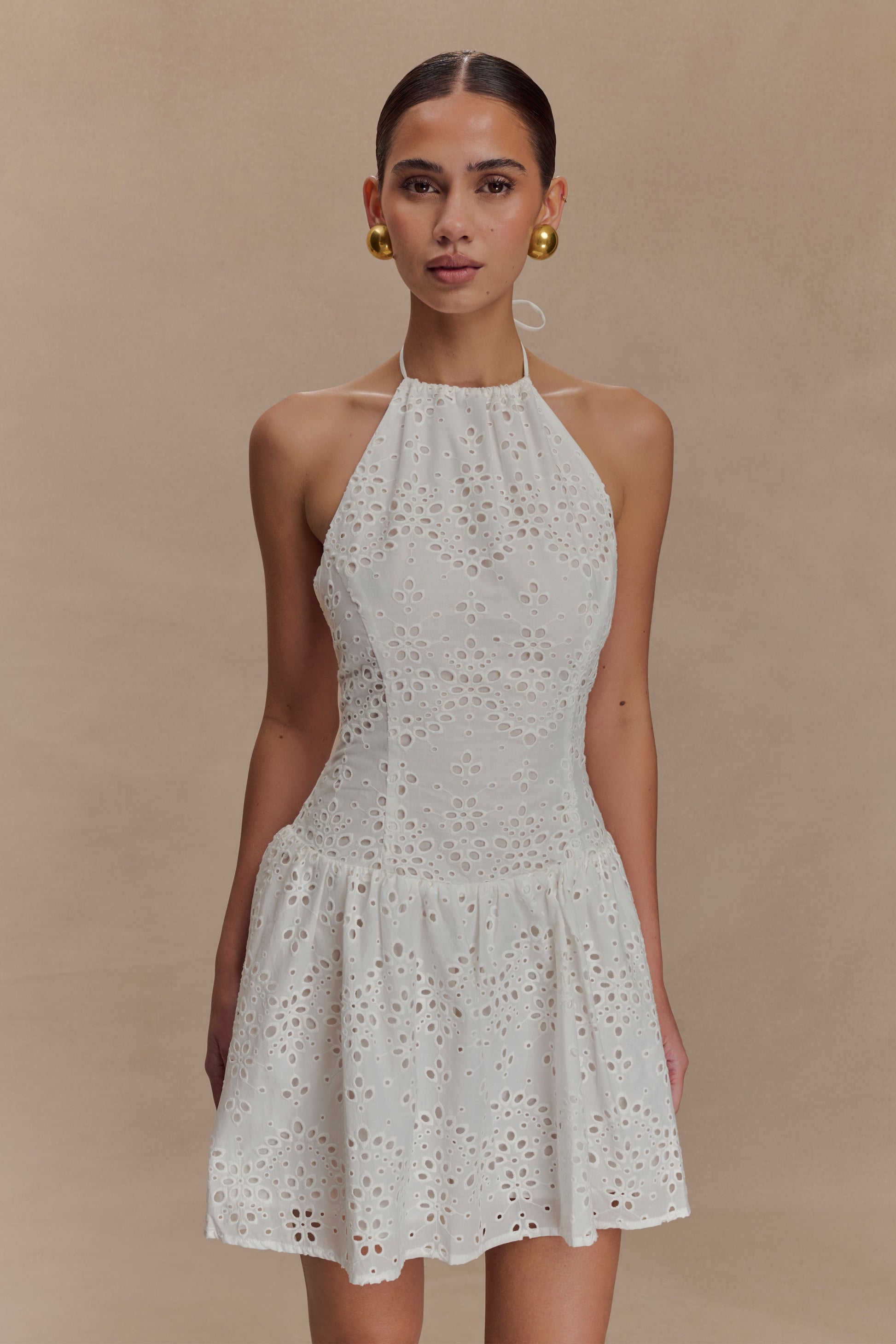 Carlina Broderie Mini Dress / White | Meshki | XXL Carlina Broderie Mini Dress / White | Meshki | XXL