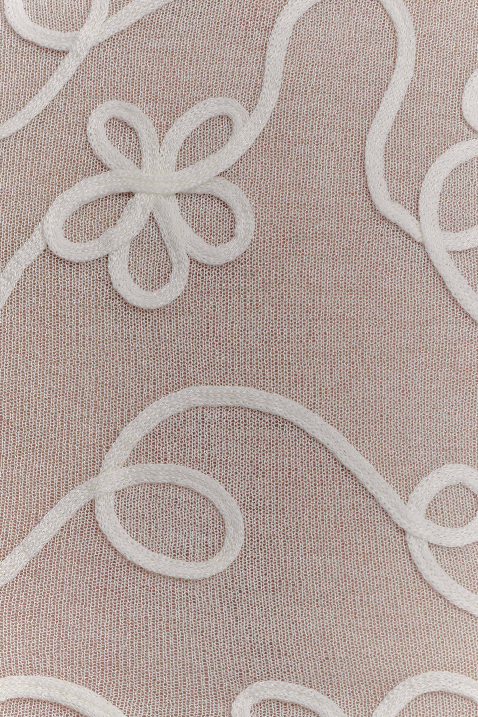 Omari Embroidery Long Sleeve Knit Top - Ivory #5