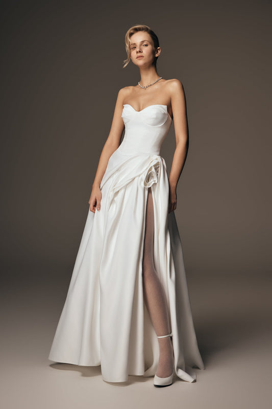 maxi dresses for weddings white KissProm Simple Modest A-Line Halter Wedding Dress, Diamond / 22 This garment fits true to size Dresses for Wedding Ceremony -