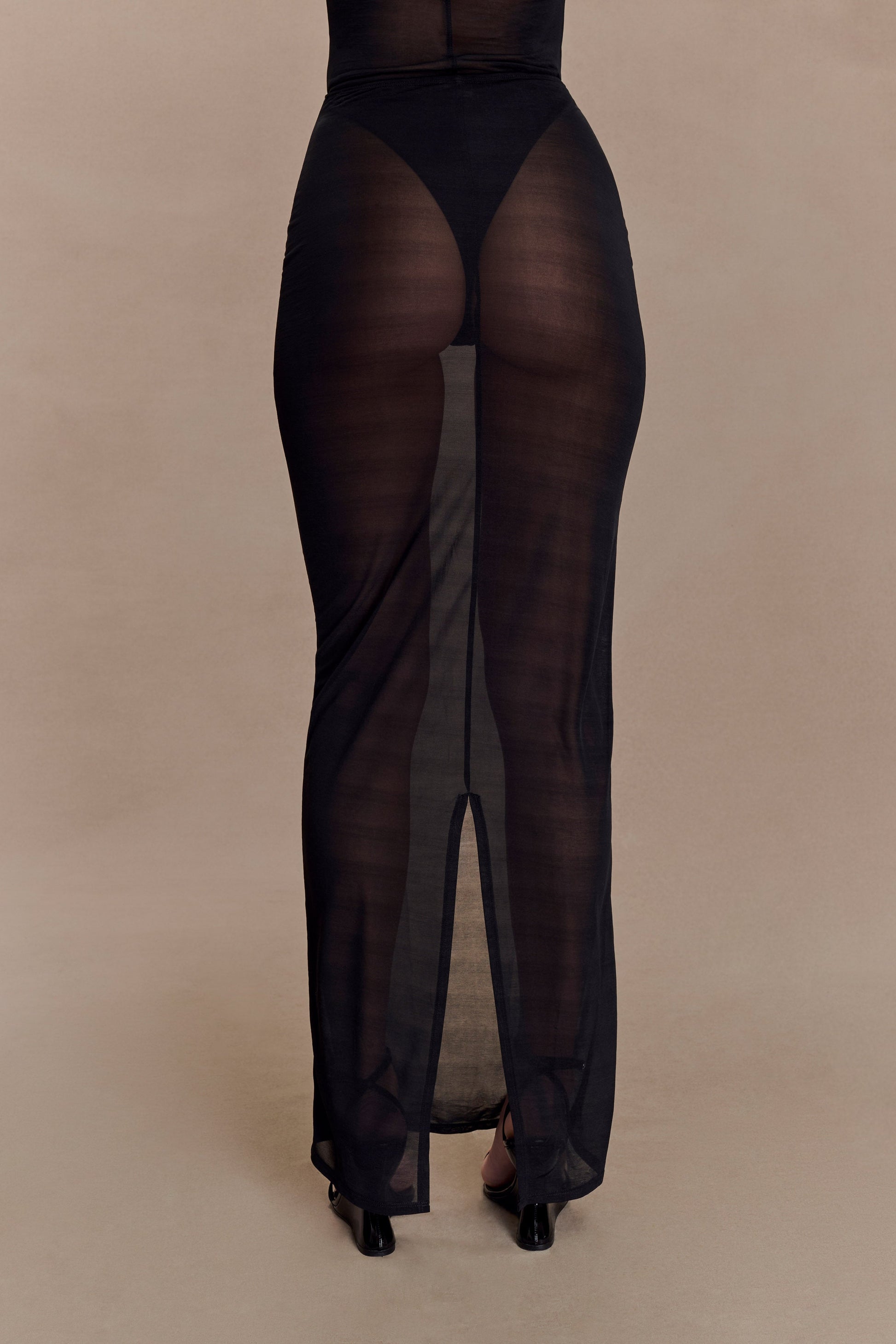 Aoife Mesh Maxi Skirt - Black #4